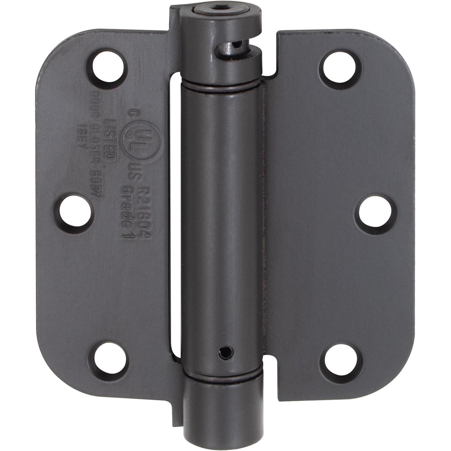 Stone Harbor Hardware Adjustable Spring Hinge, 3-1/2 Inches, 5/8" Radius Corner, Matte Black