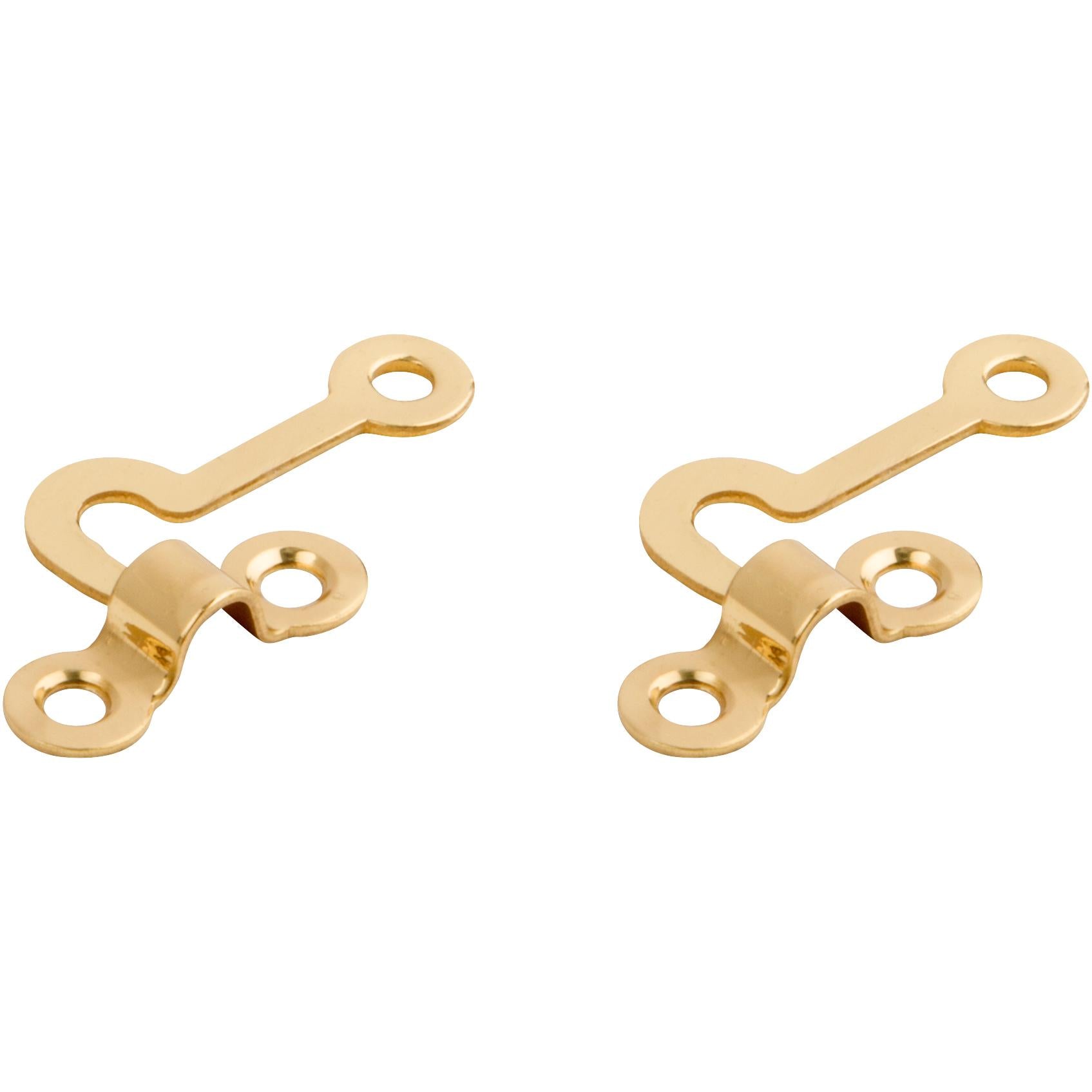 National Hardware - V1841 Hooks and Staples 2/pk - Polished Brass