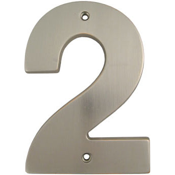 Stone Harbor Hardware Contemporary House Number, #2, 5 Inches, Satin Nickel