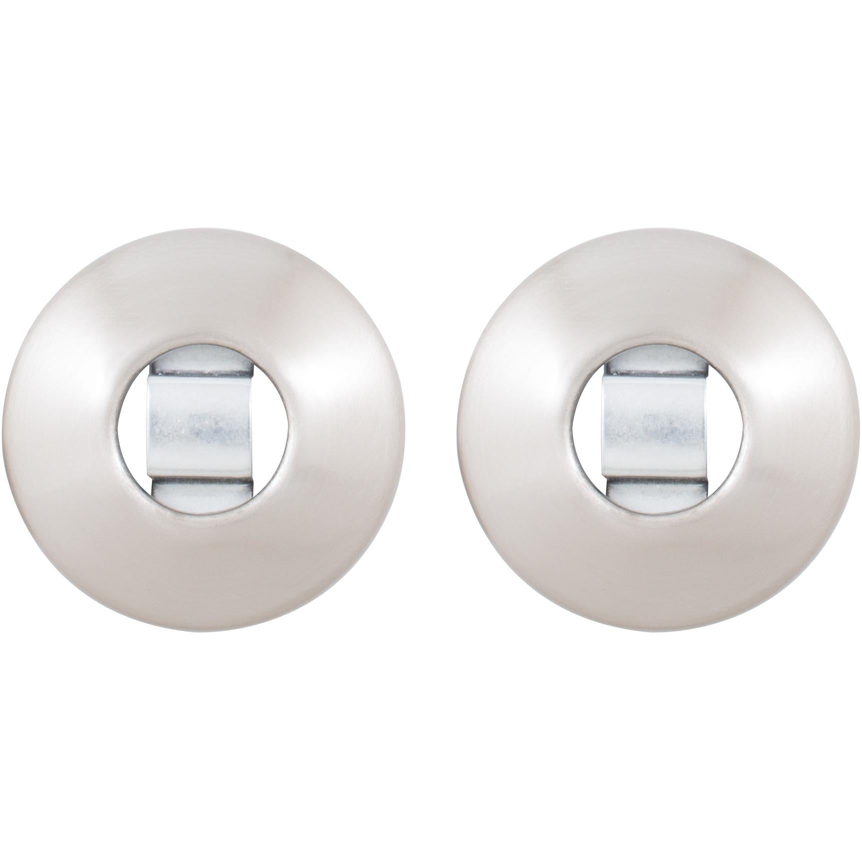 Round Concealed Mount Shower Rod Flange Set - Satin Nickel