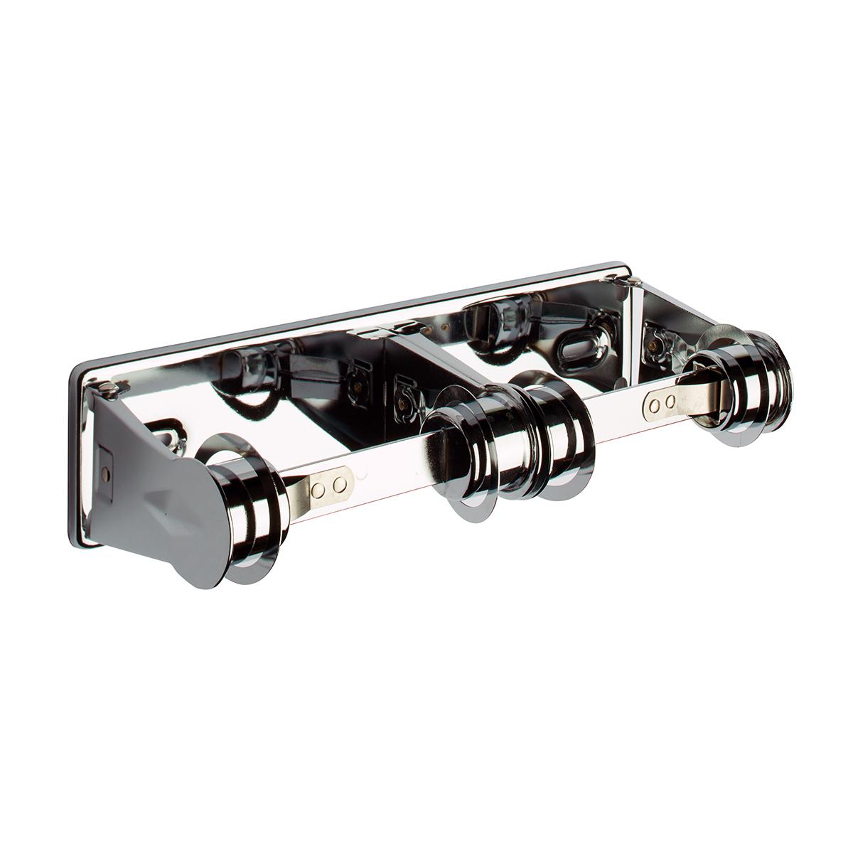 Surface Mount Double Fixed Rod Paper Holder - Polished Chrome