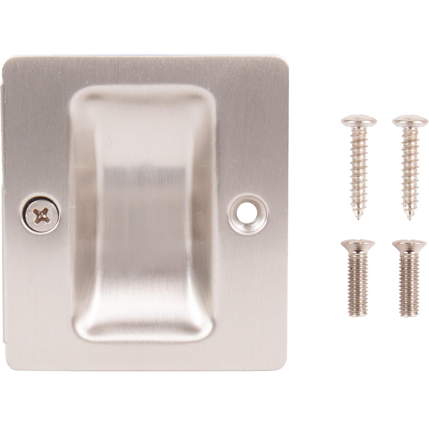 Stone Harbor Hardware Premium Square Pocket Door Lock, Passage Function, Satin Nickel