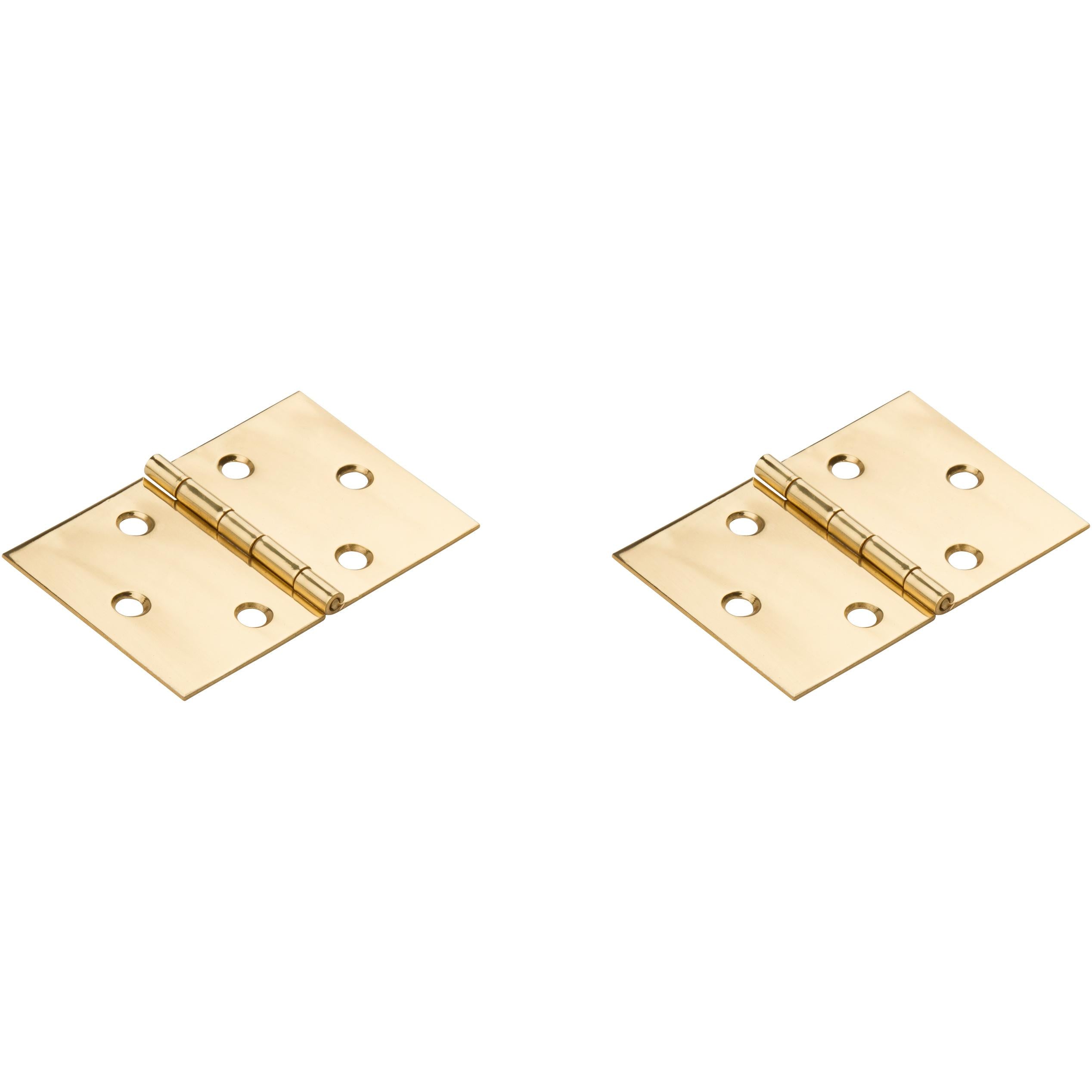 National Hardware - N211-888 V1805 2" x 3-1/16" Desk Hinge - Polished Brass, 2 pack