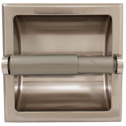 Stone Harbor Hardware Recessed Paper Holder, Satin Nickel