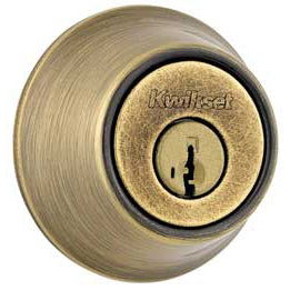 Kwikset 660 Single Cylinder Deadbolt featuring SmartKey in Antique Brass