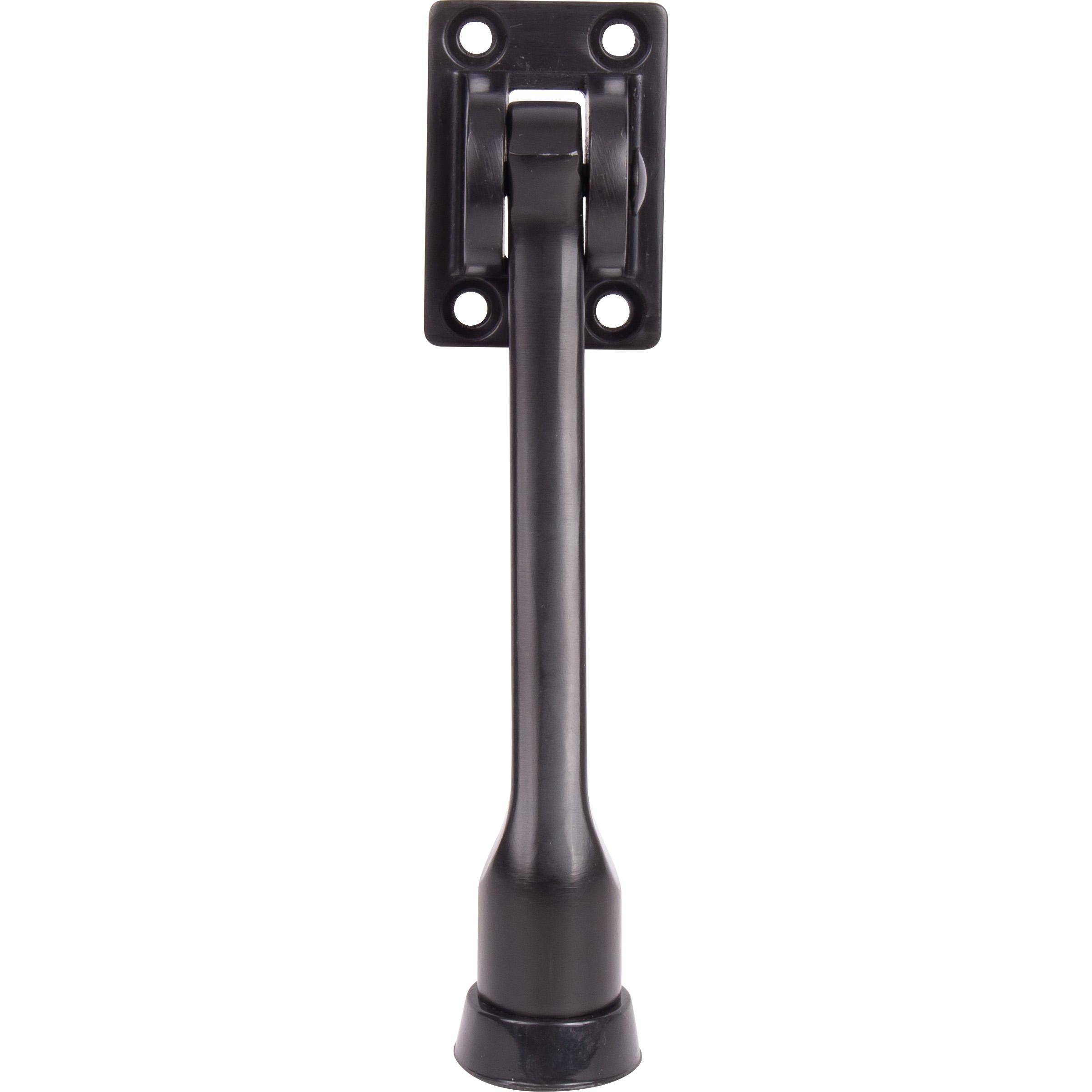 Stone Harbor Hardware Heavy-Duty Kick-Down Holder with 4 Screws, 4 Inches, Matte Black