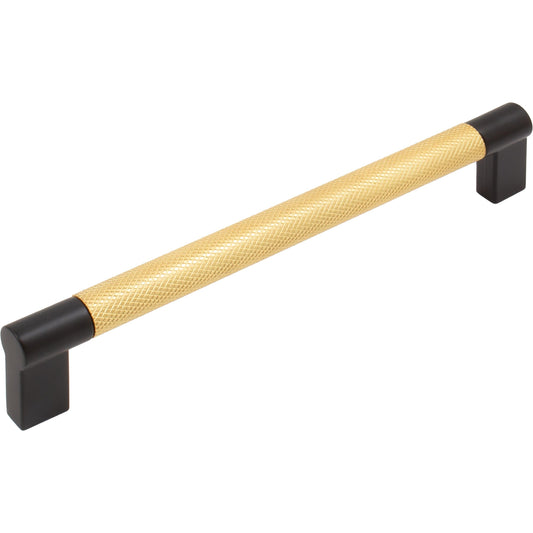 Stone Harbor Hardware Urban Cabinet Pull, 160 Millimeters, Satin Brass with Matte Black Ends