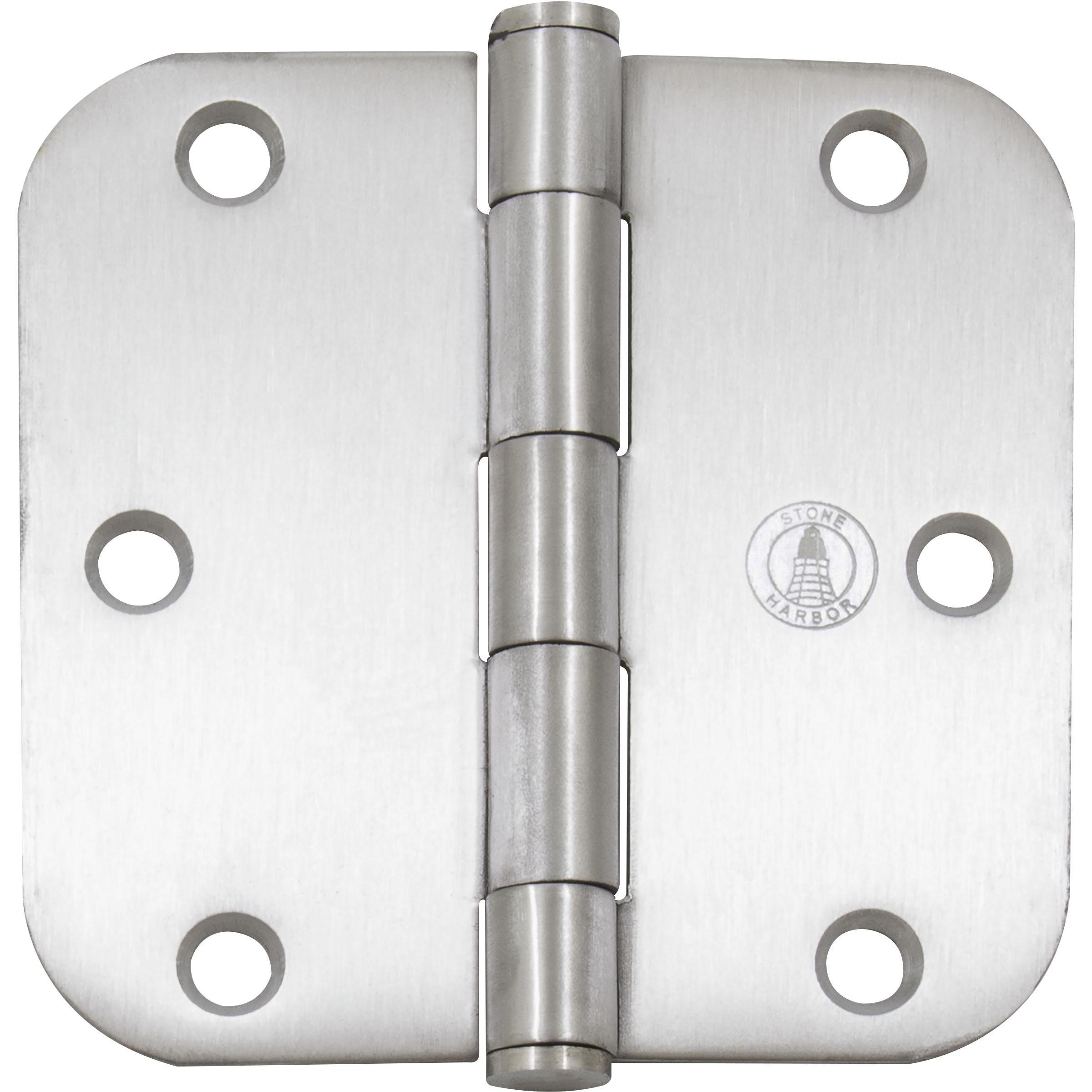 Stone Harbor Hardware Standard Hinge, 3-1/2 Inches, 5/8" Radius Corner, Bulk Pack (100 Each), Satin Stainless Steel
