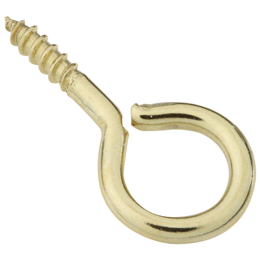 V2015 #12 x 1-3/16" Screw Eye 5/pk - Polished Brass