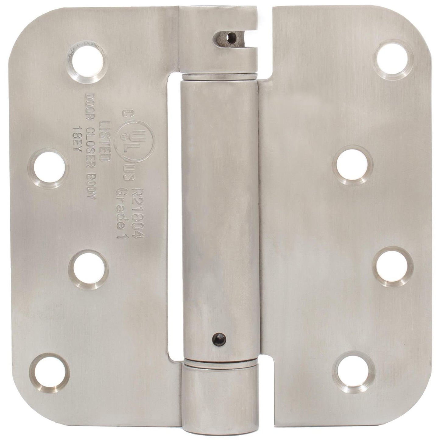 Stone Harbor Hardware Self-Closing Door Hinge, 4 Inches, 5/8" Radius Corner, Satin Stainless Steel