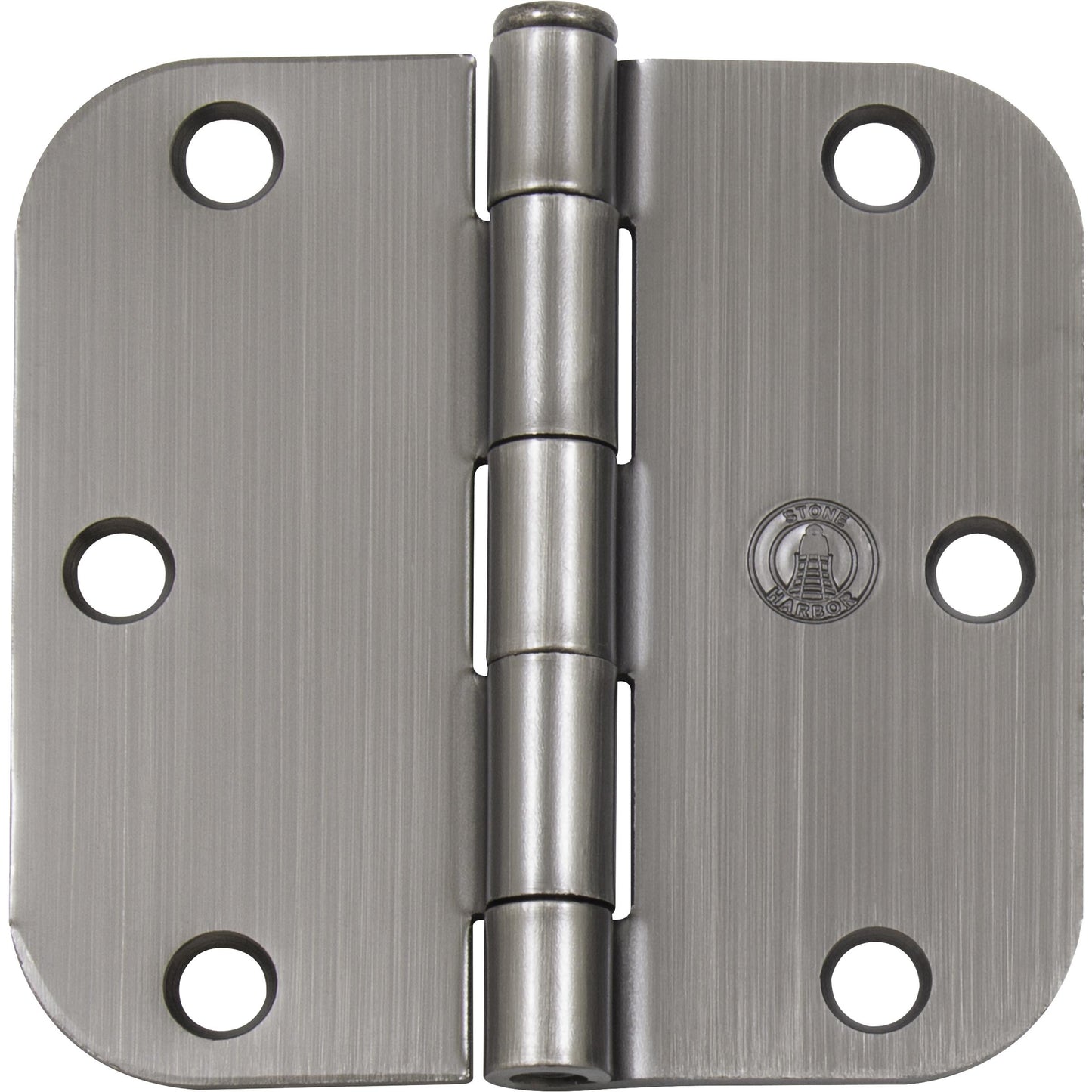 Stone Harbor Hardware 3-1/2" Door Hinges, 5/8" Radius Corner, Antique Nickel, 3-Pack