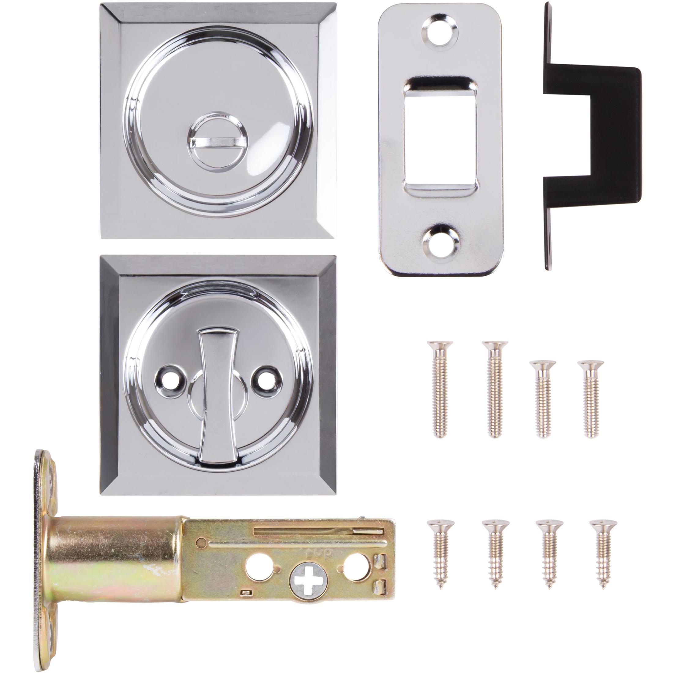 Contemporary Square Pocket Door Lock Privacy