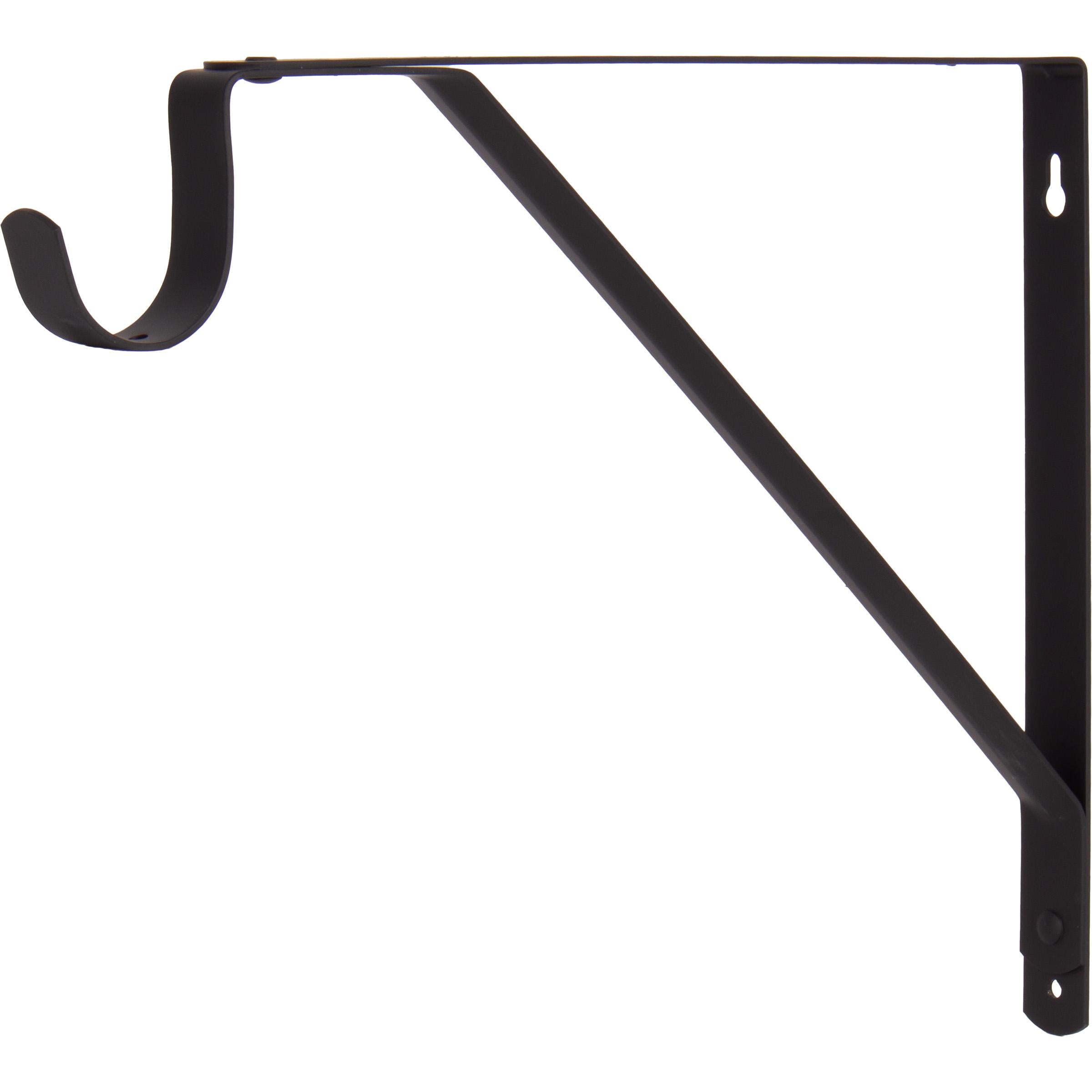 Stone Harbor Hardware Flat Back Shelf Bracket with 2-1/2" Drop, 10-7/8", Matte Black