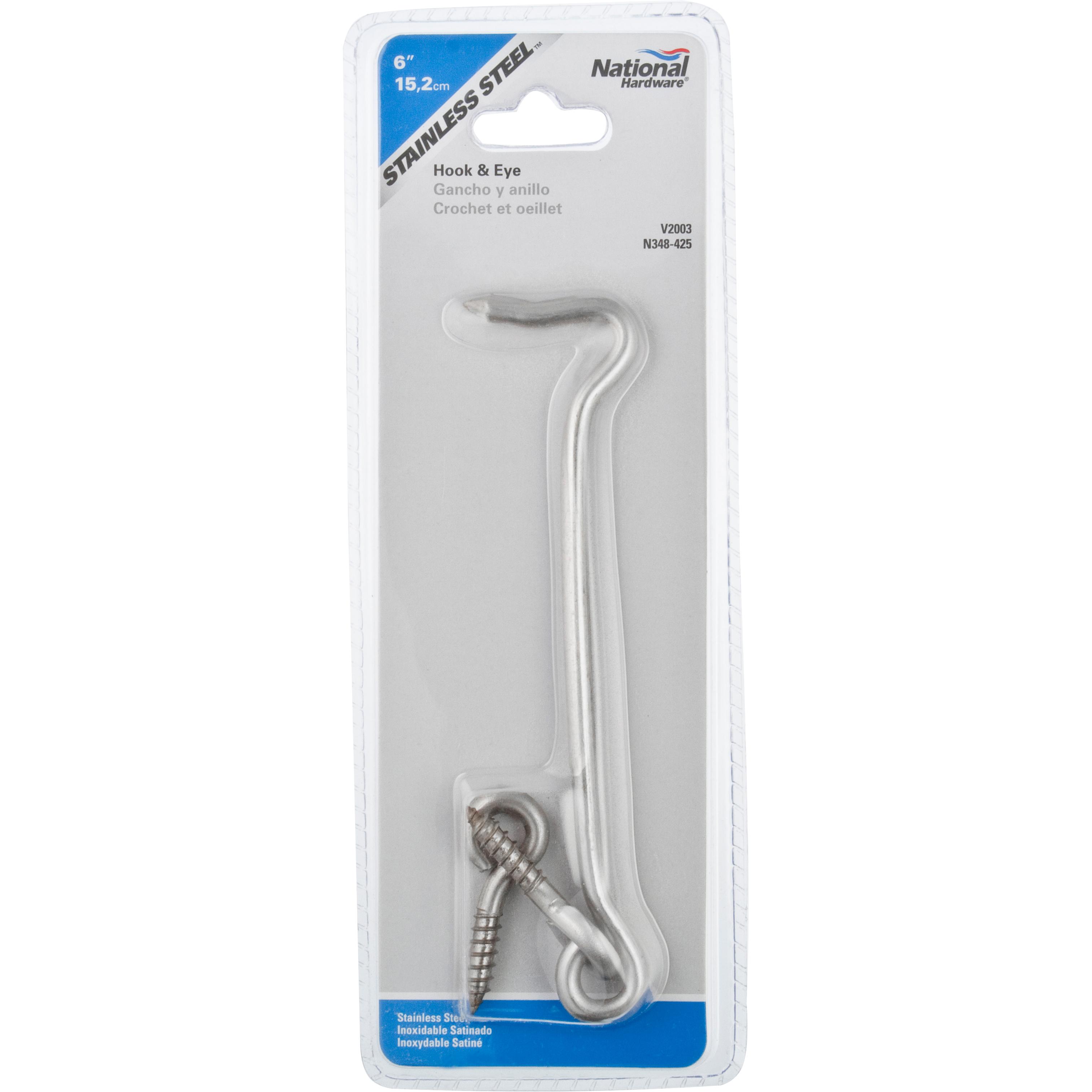 NATIONAL/SPECTRUM BRANDS HHI N348-425 6-Inch Stainless Steel Hook/Eye