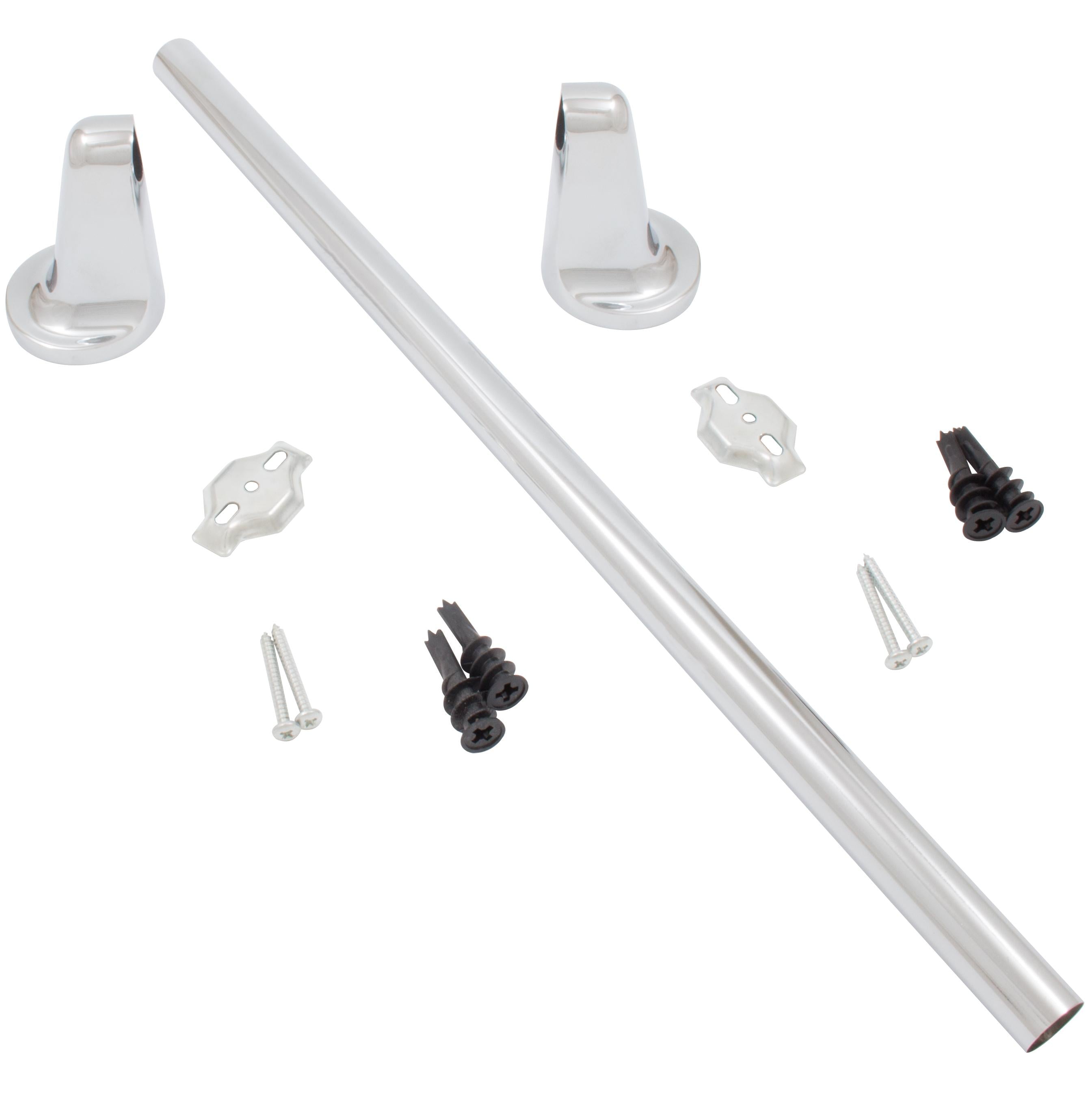 Stone Harbor Hardware Harbor Mist Towel Bar, 24 Inches, Polished Chrome