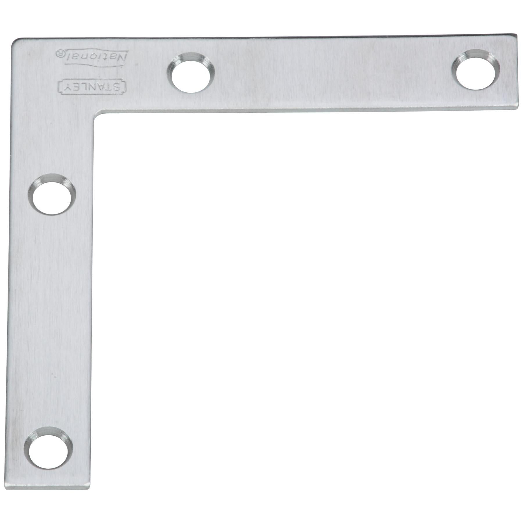 V417 3" x 1/2" Flat Corner Plate 2/pk - Stainless Steel