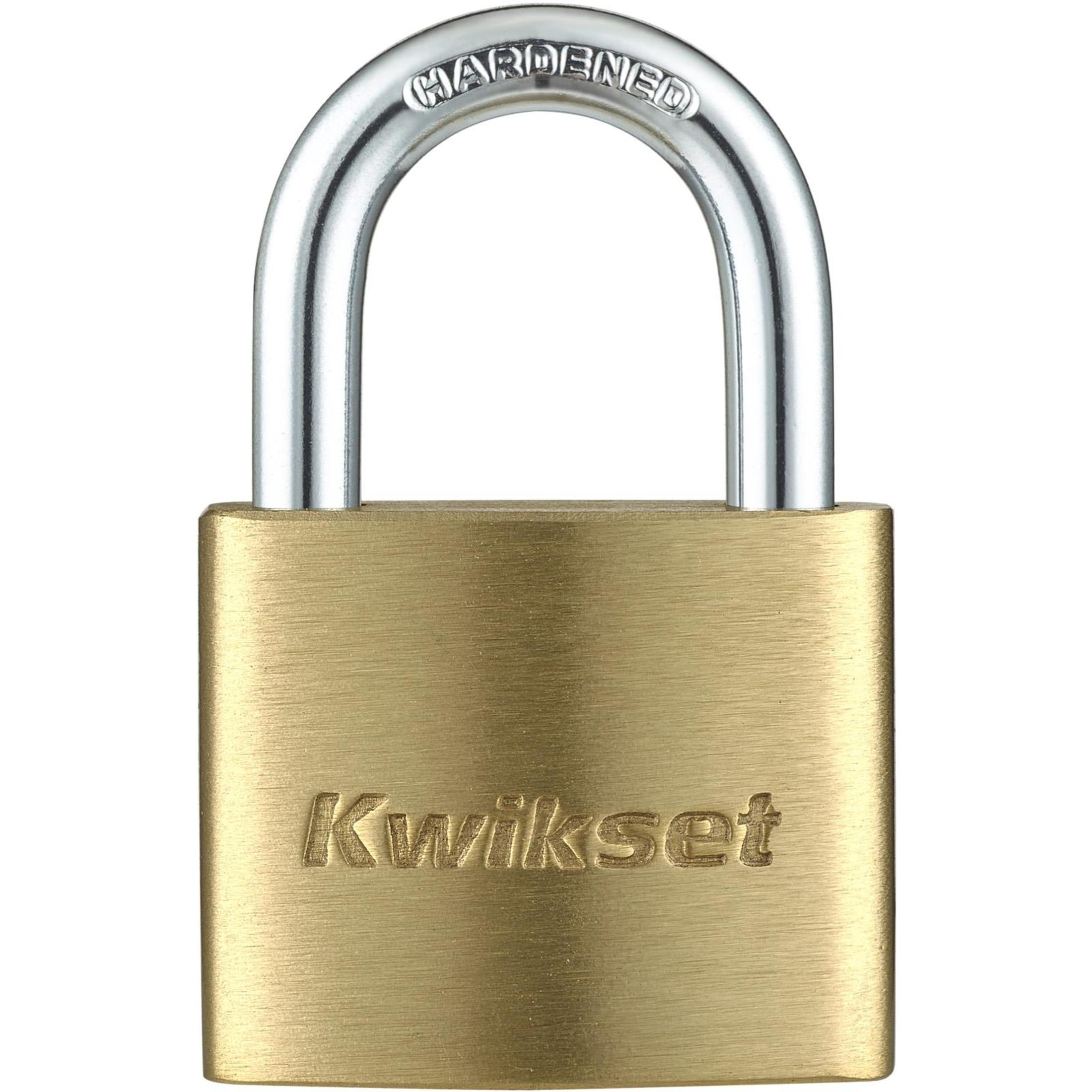 Kwikset 1-9/16" Brass Padlock with 7/8" Shackle