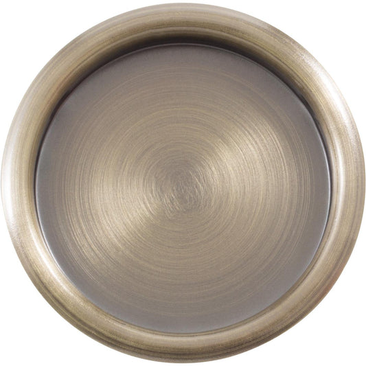 Stone Harbor Hardware Flush Door Pull, 2-1/8 Inches, Antique Brass
