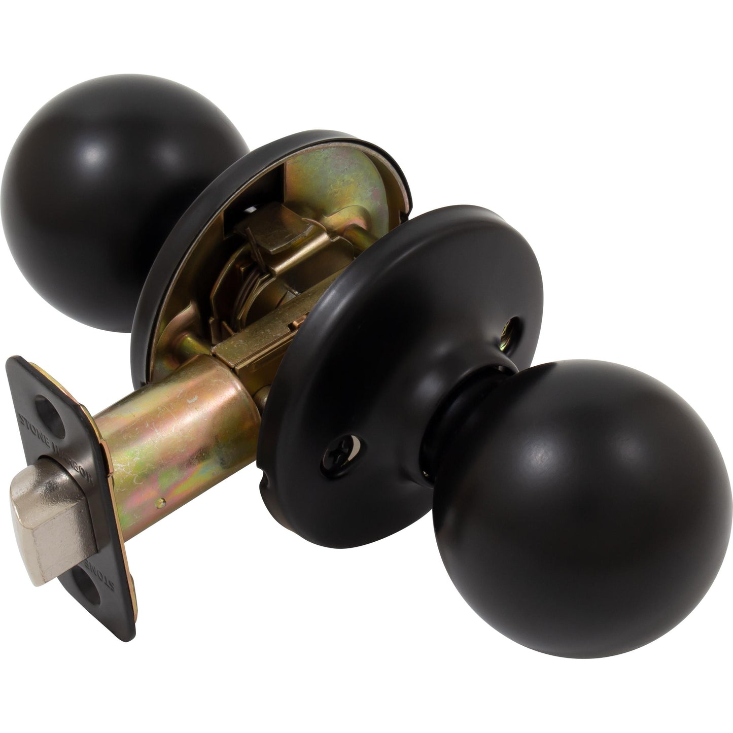 Stone Harbor Hardware Ball Door Knob, Passage (Hall/Closet) Latch, Matte Black