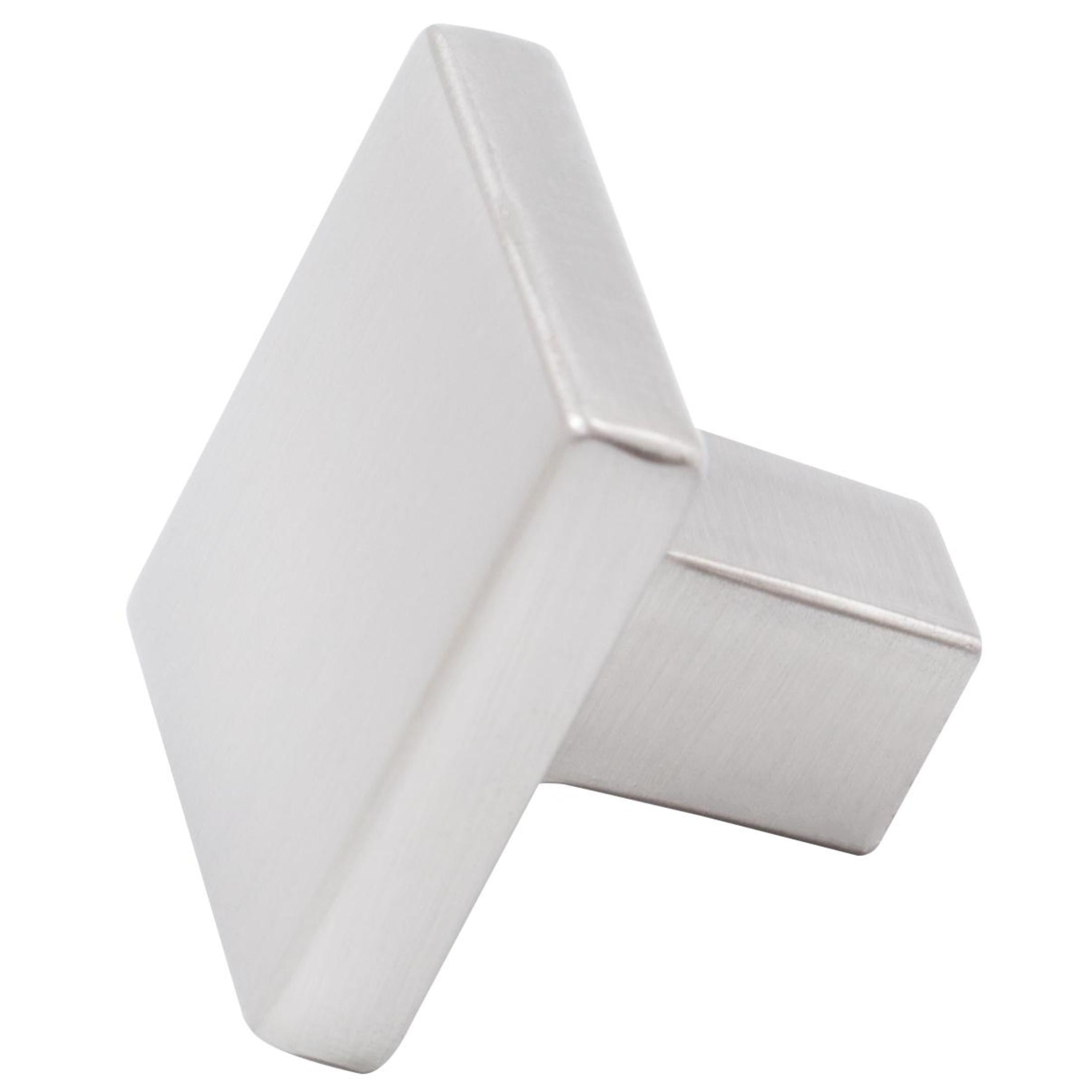 Contemporary Square Cabinet Knob, 1-1/8 Inches, Zinc Base Material