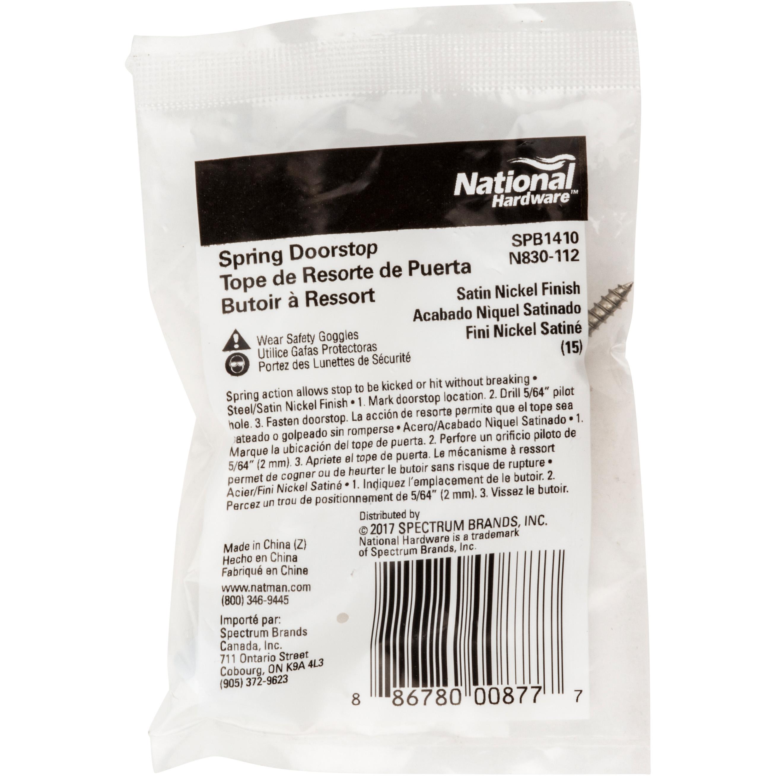 National Hardware - SPB1410 3” Spring Door Stop - Satin Nickel