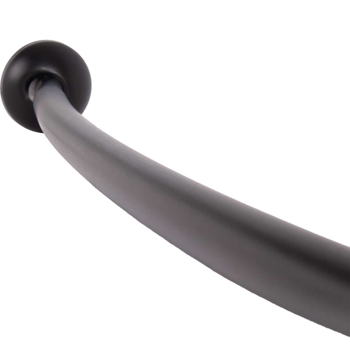 Stone Harbor Hardware Adjustable Curved Shower Rod, 45" to 72", Matte Black