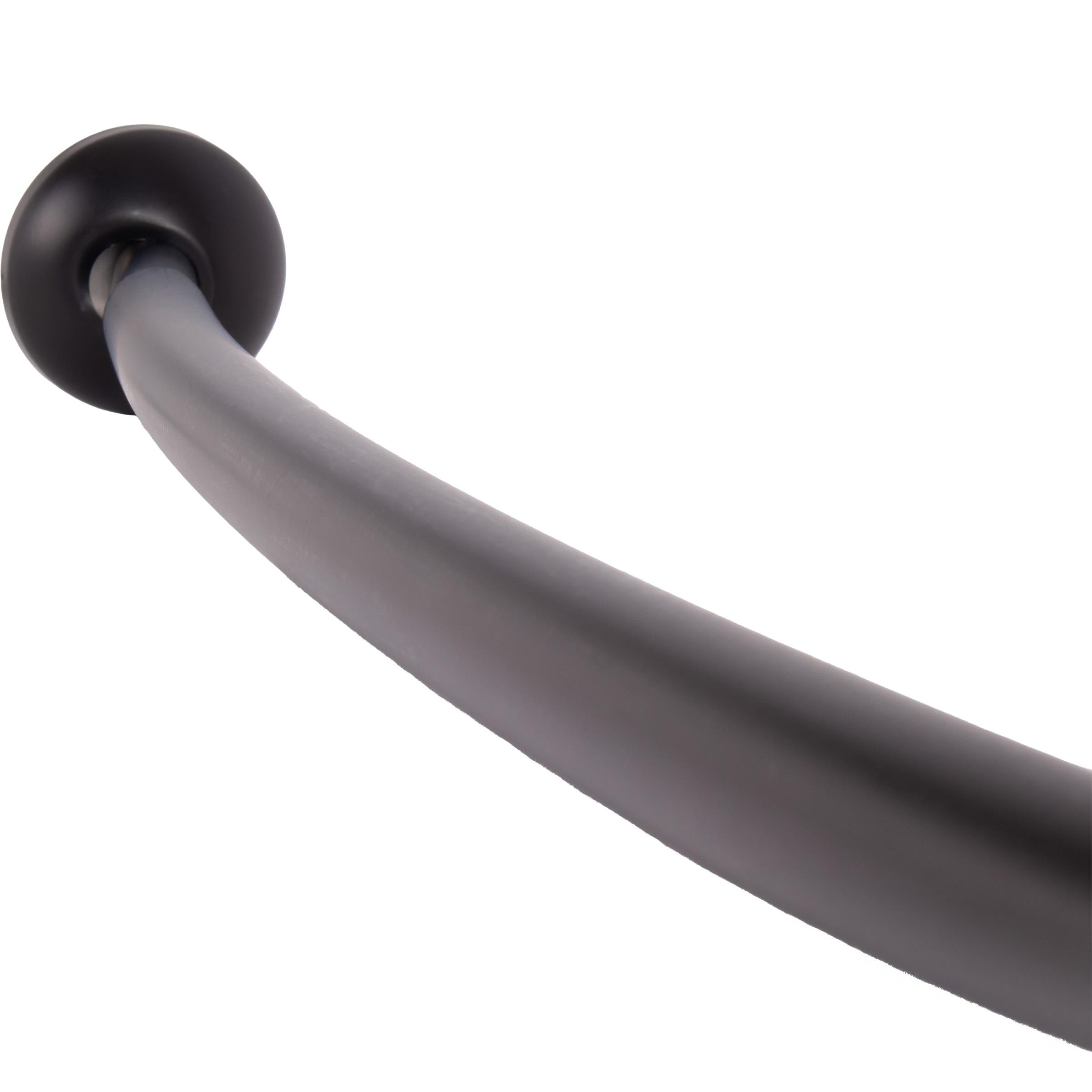 Stone Harbor Hardware Adjustable Curved Shower Rod, 45" to 72", Matte Black