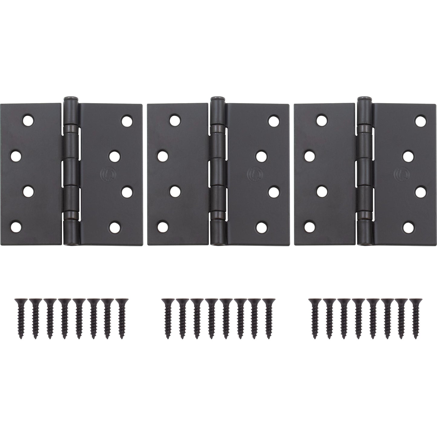 Stone Harbor Hardware 4" Ball-Bearing Door Hinges, Square Corner, Oil-Rubbed Bronze, 3-Pack