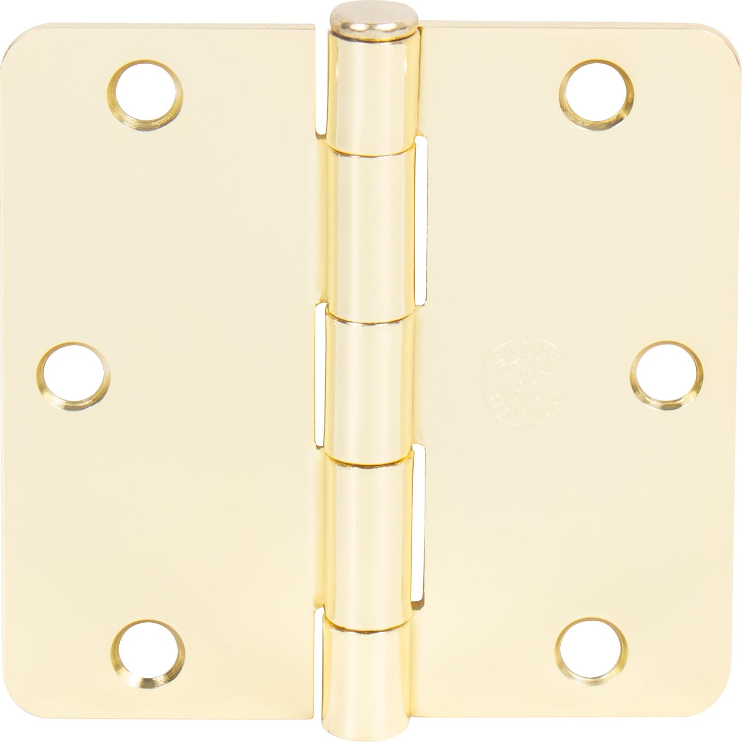 Stone Harbor Hardware 3-1/2" Door Hinges, 1/4" Radius Corner, Polished Brass, 3-Pack