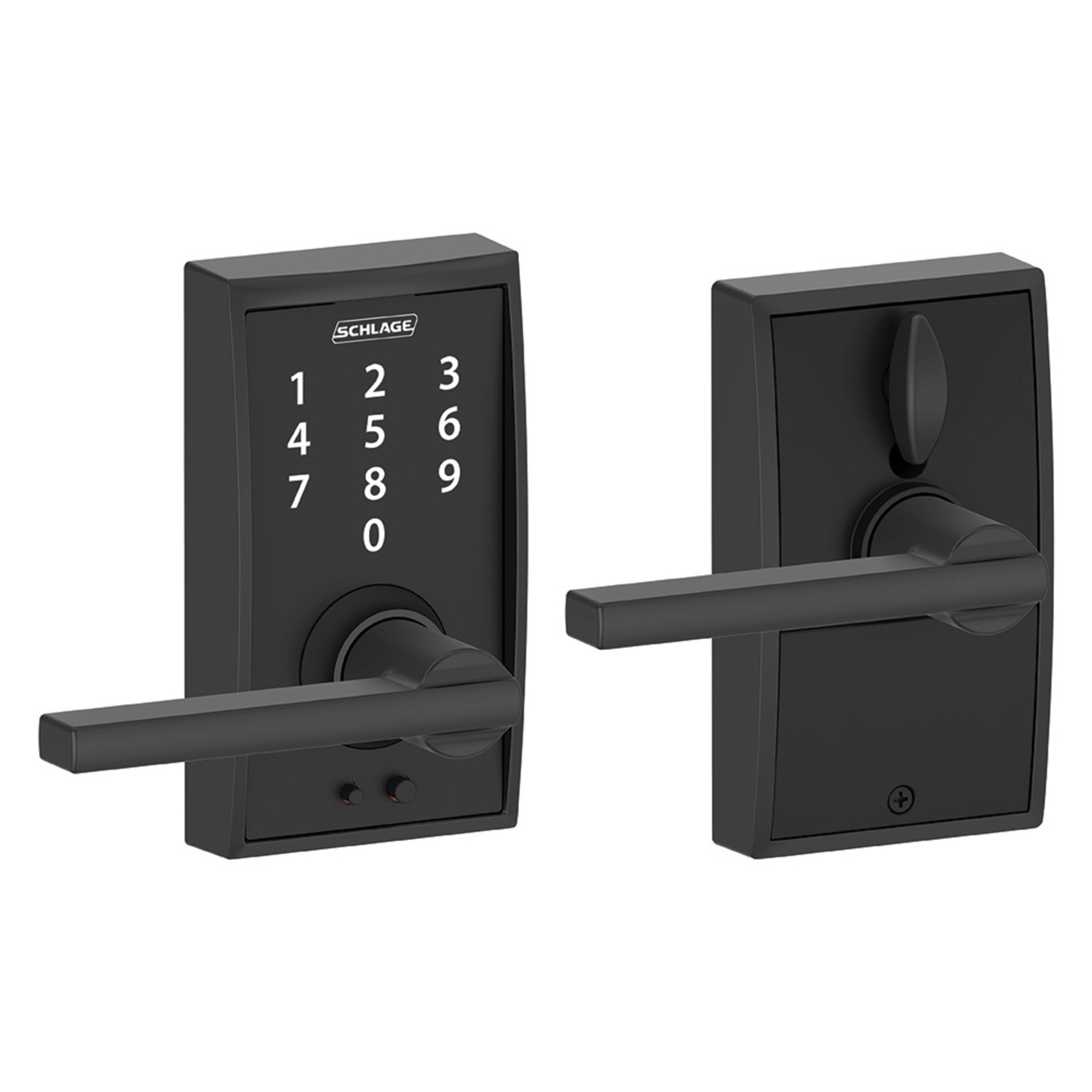 FE695VCEN622LAT 16-086 10-027 Latitude / Century Touch Keyless Lever - Matte Black