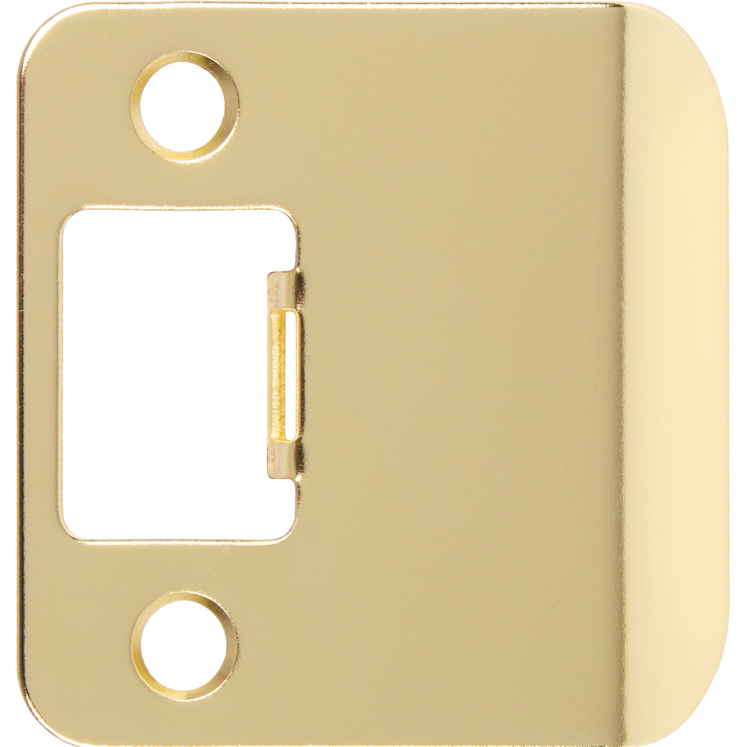 Stone Harbor Hardware Round Corner Extended Lip Strike, 2-1/4" x 1-3/4", (2-1/4" Overall Length), Polished Brass