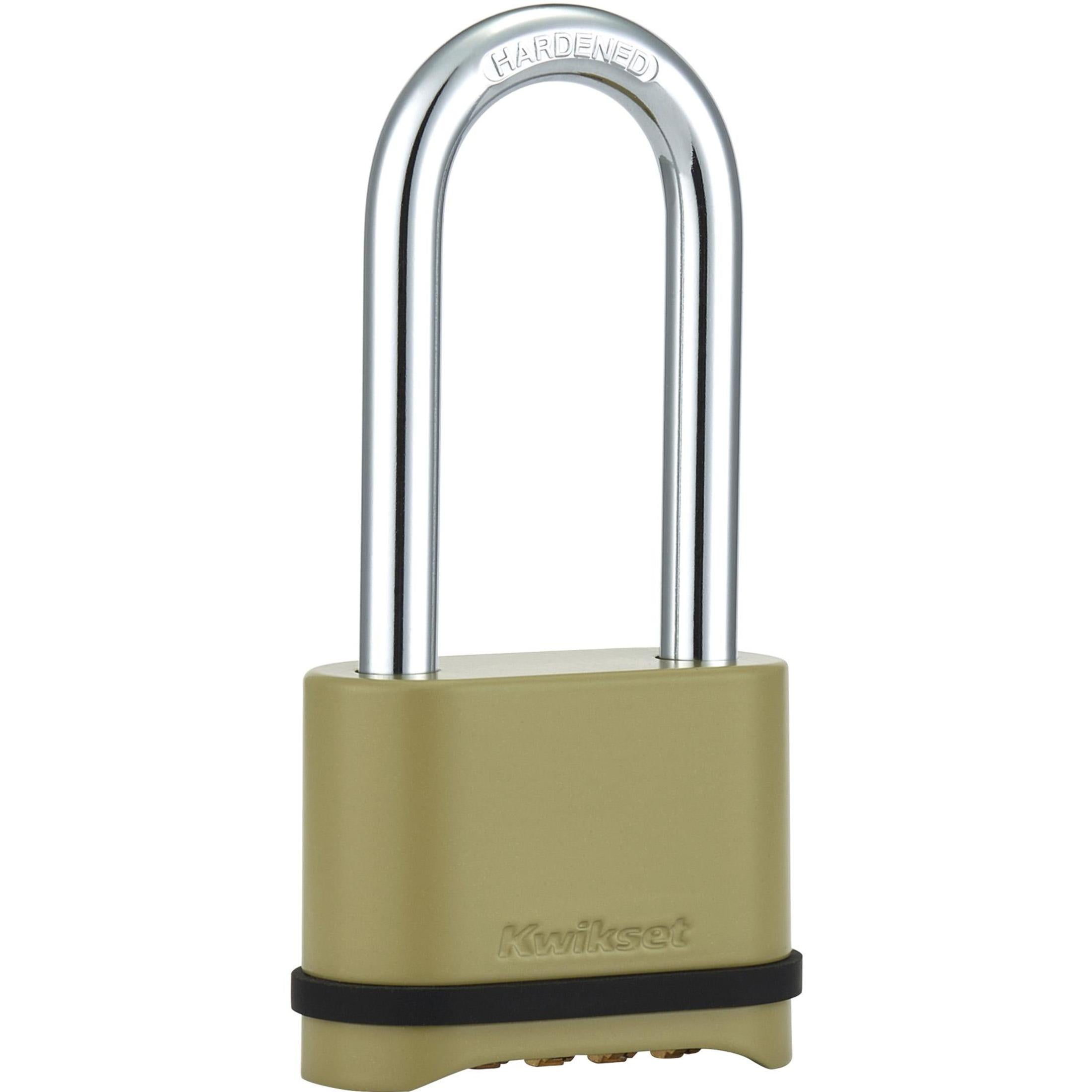 Kwikset 2" Zinc Combination Padlock with 2-1/4" Shackle, Gold