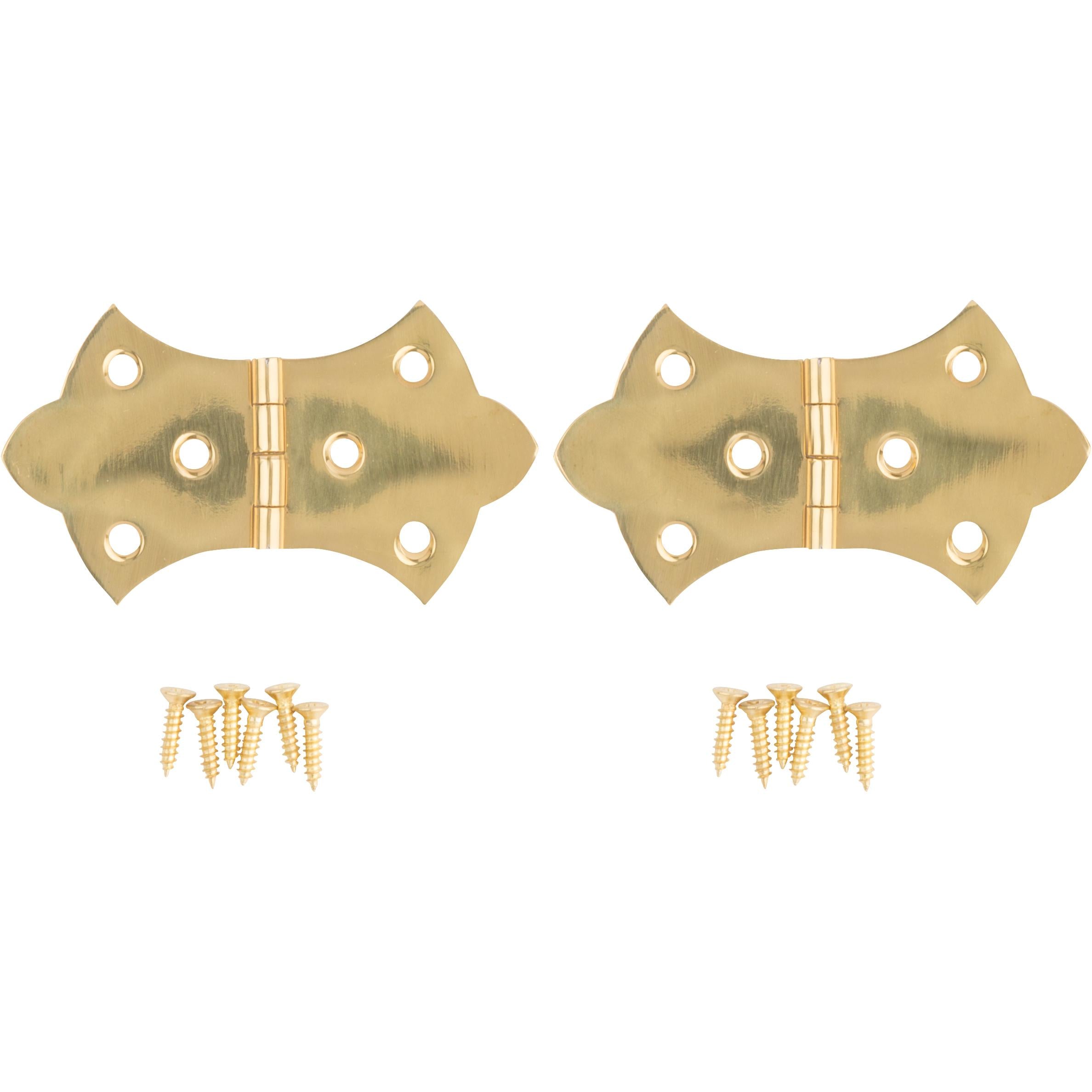V1814 1-11/16" x 3-1/16" Hinge 2/pk - Polished Brass
