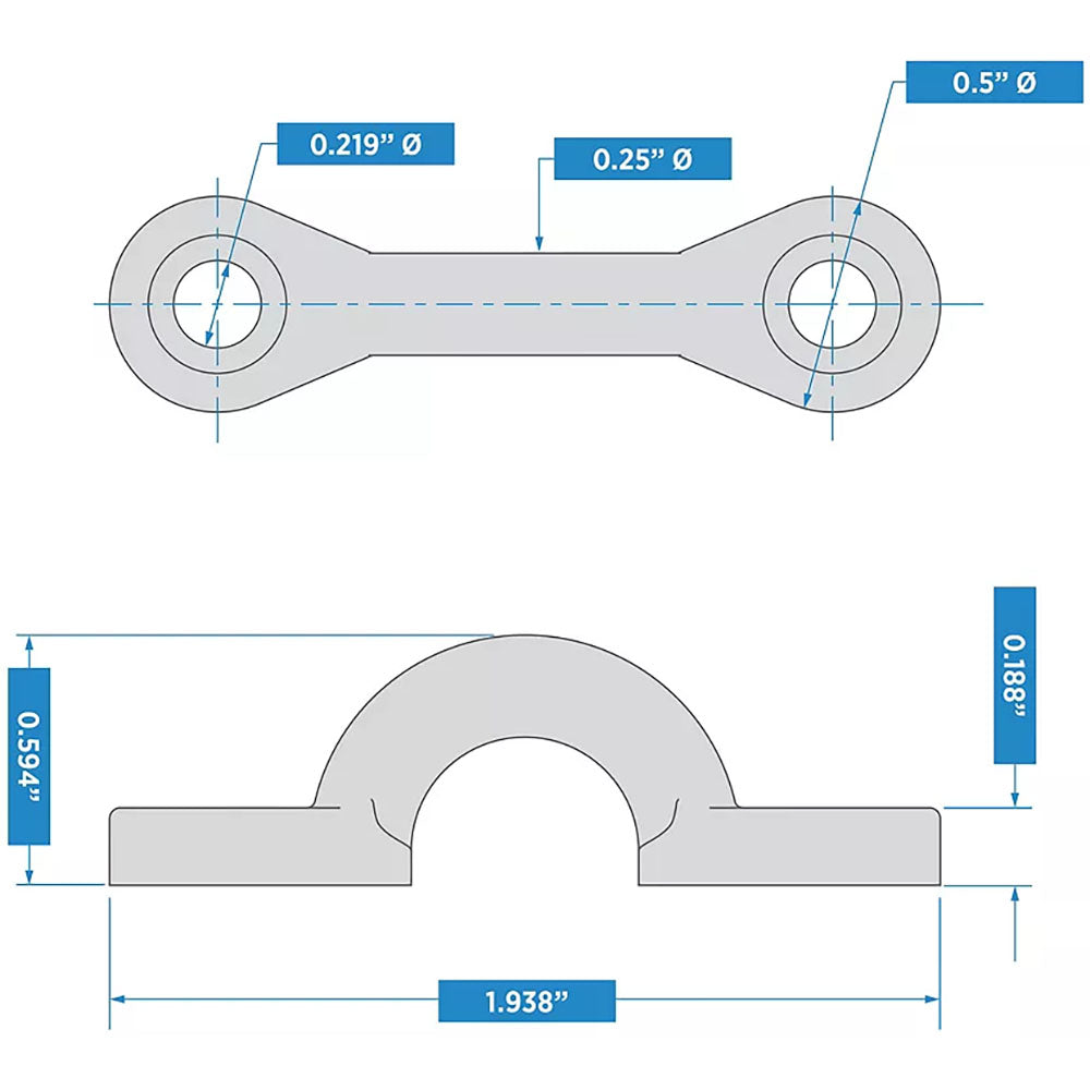 V3401 3/8" Nylon Kayak Pad Eye Kit - Black