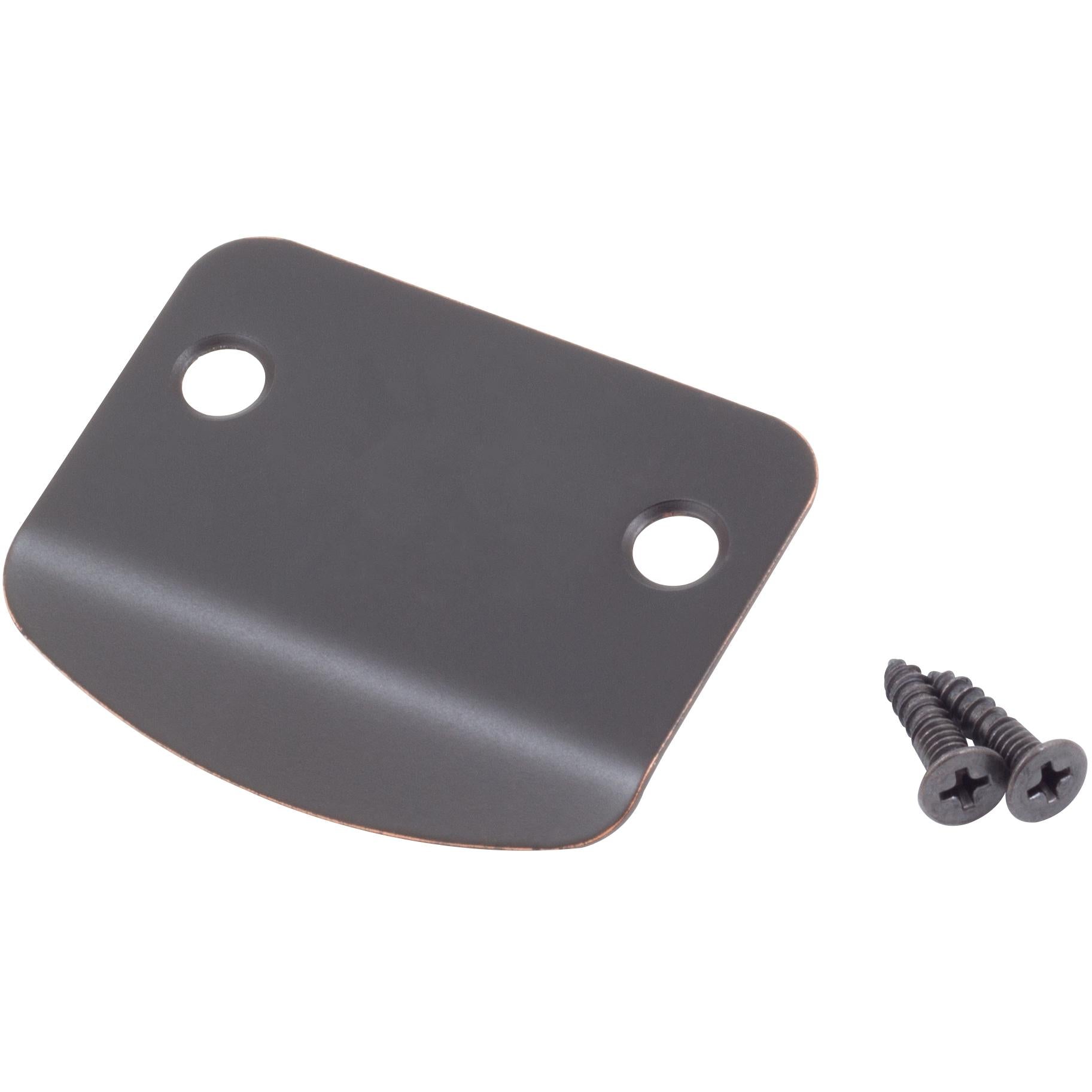 Stone Harbor Hardware Full Lip Round Corner Blank Strike Plate, 2-1/4 Inches, 1-5/8" Center-to-Center, Vintage Bronze