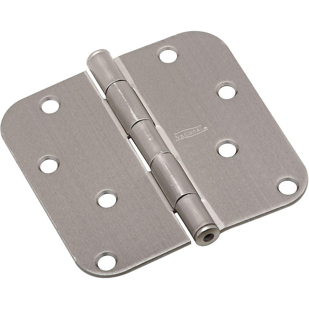 National Hardware - SPB512R5/8 4" 5/8R Hinge 1/pk - Satin Nickel