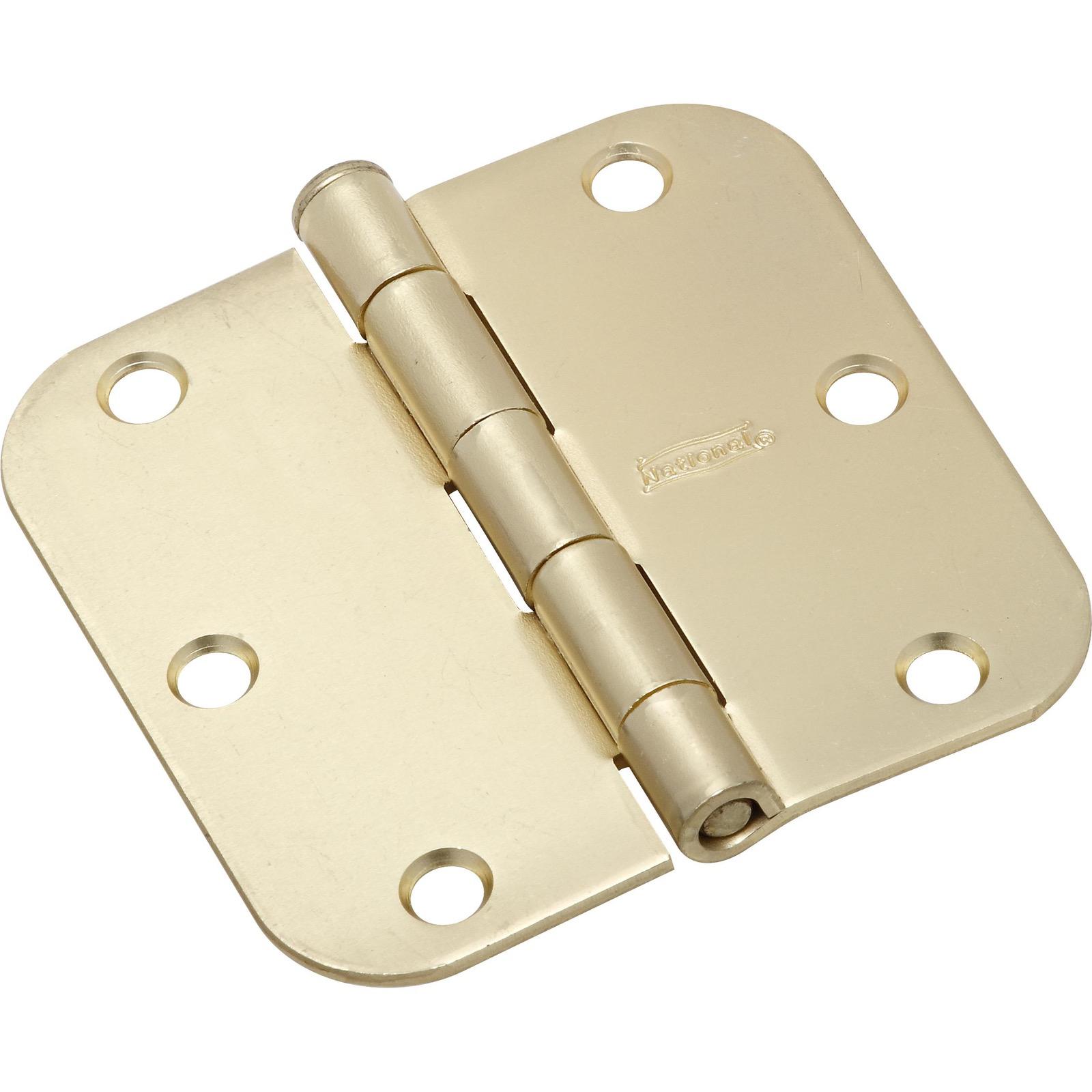 National Hardware - SPB512R5/8 3-1/2" 5/8R Hinge 1/pk - Satin Brass