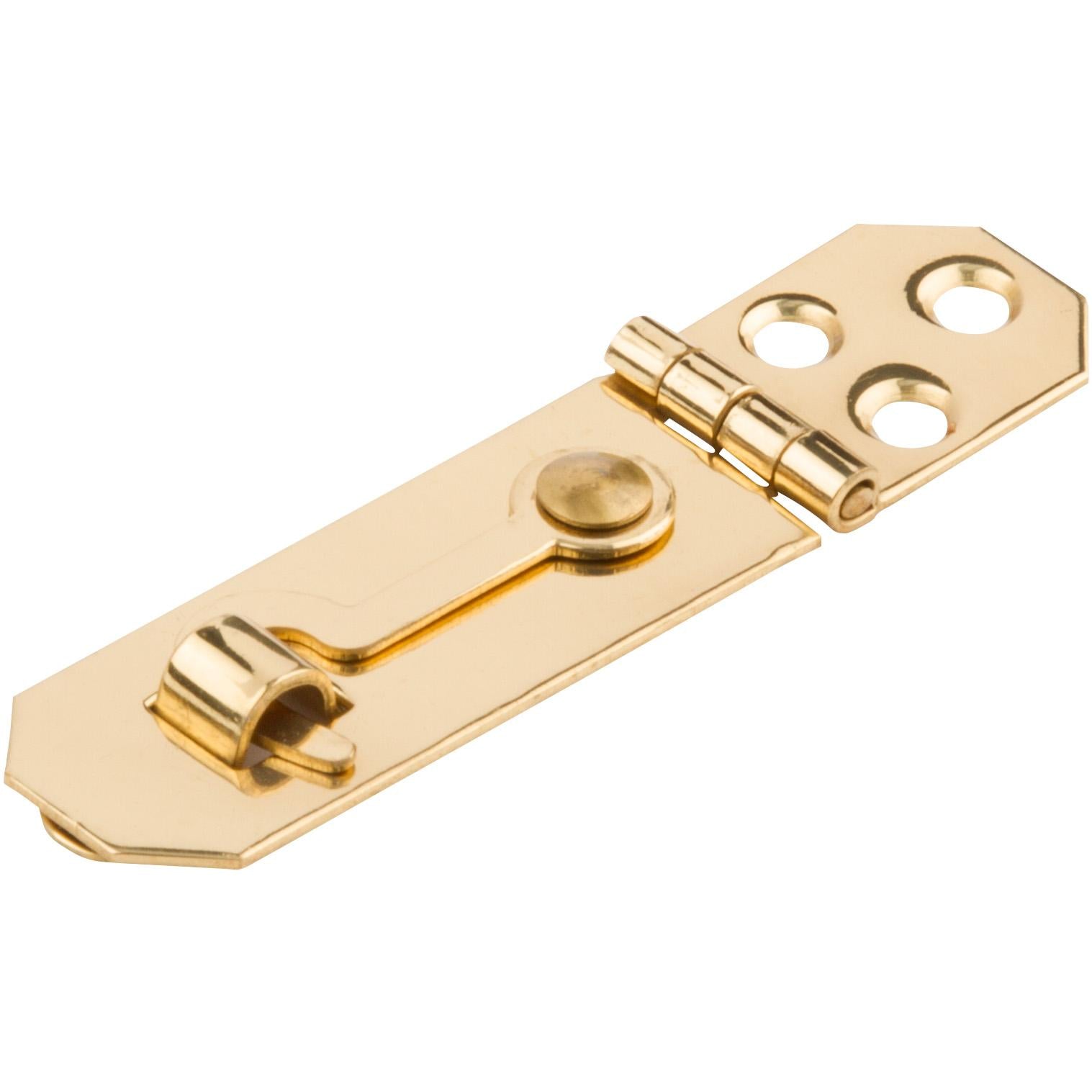 V1828 3/4" x 2-3/4" Hasp with Hook - Polished Brass