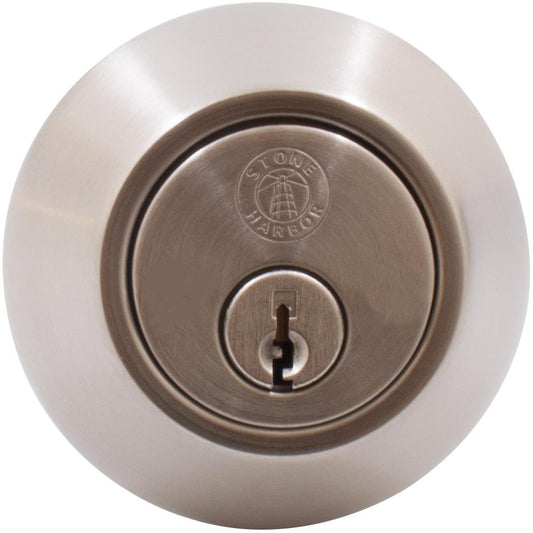 Stone Harbor Hardware Grade 3 Deadbolt, Double Cylinder, KW Keyway, Satin Nickel