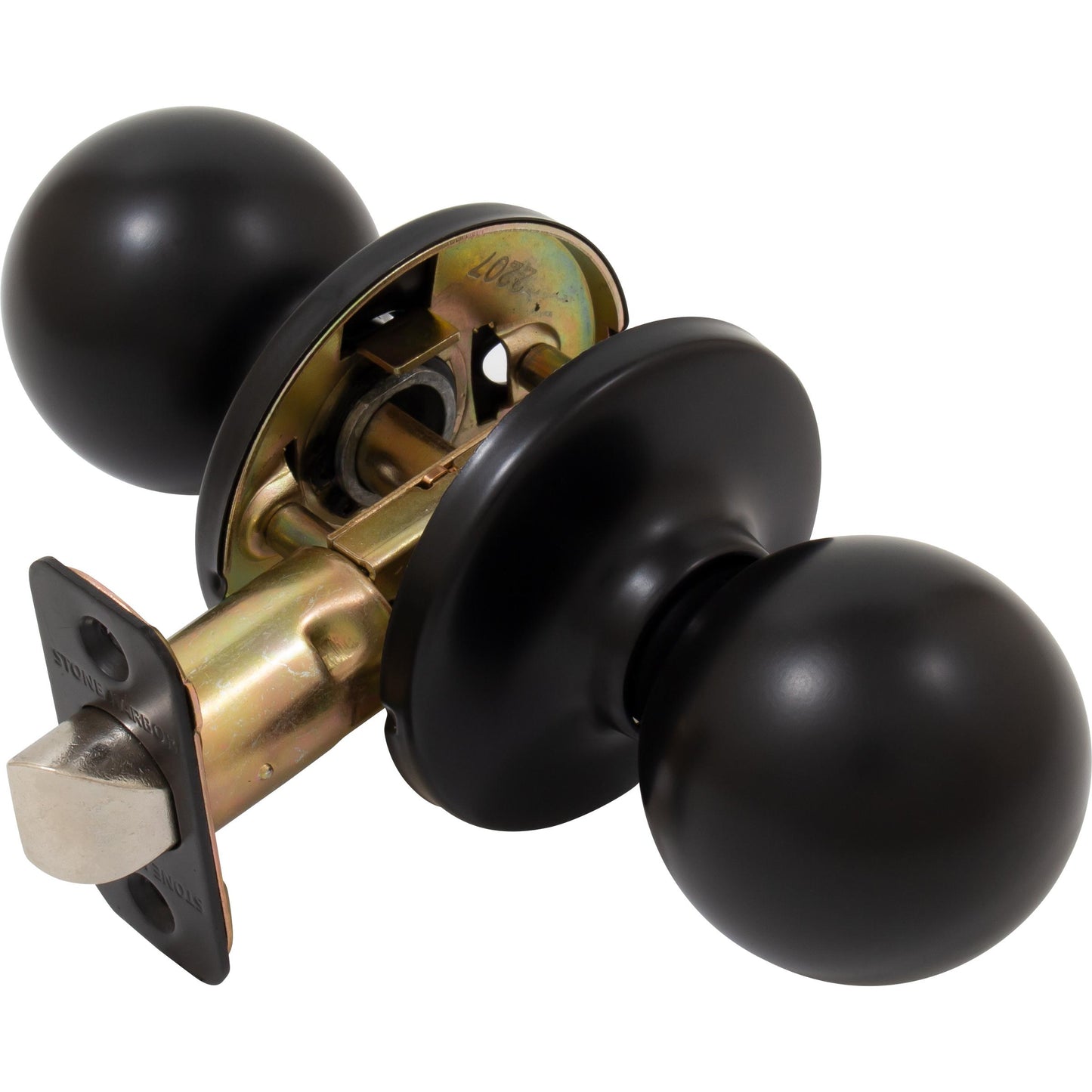 Stone Harbor Hardware Ball Door Knob, Passage (Hall/Closet) Latch, Matte Black