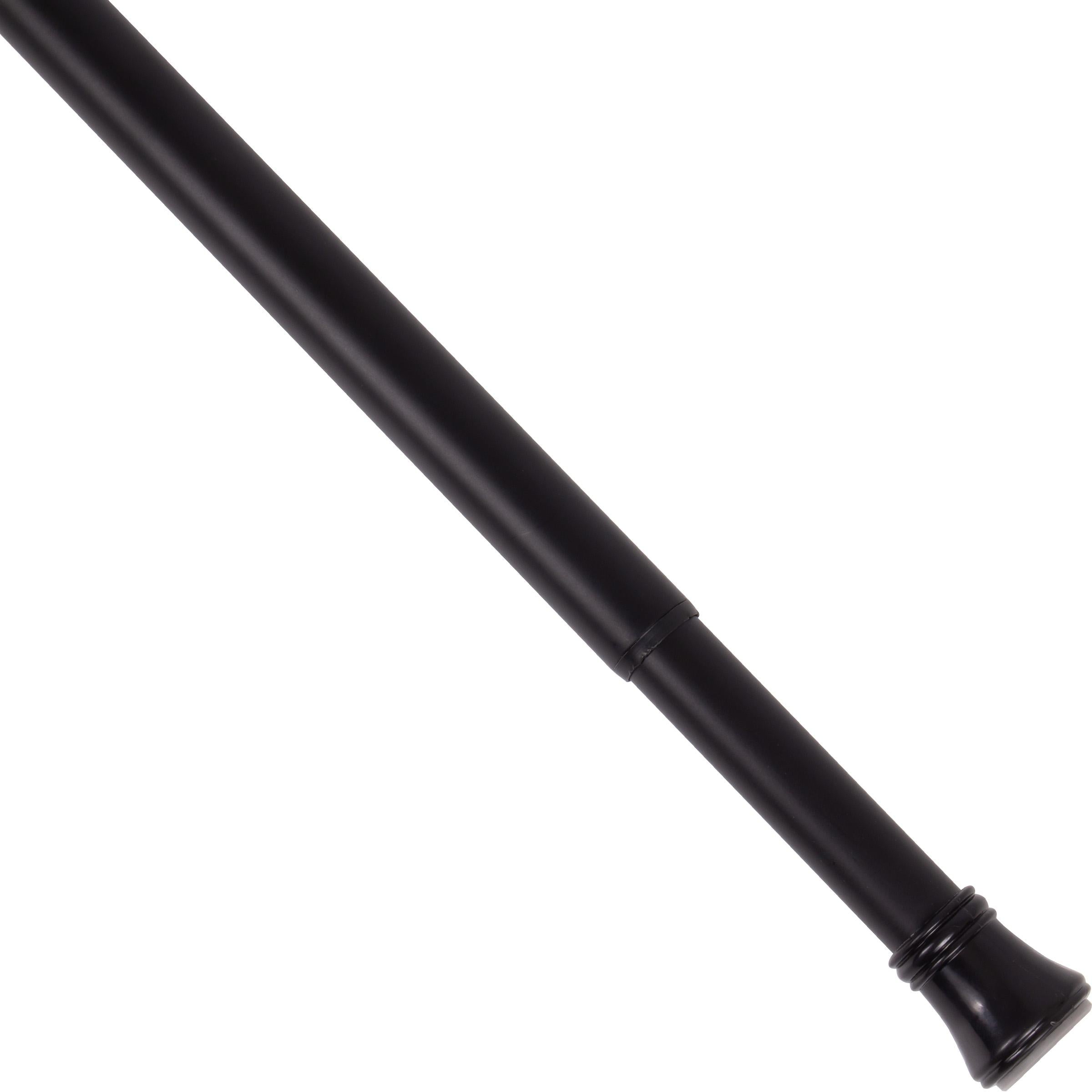 Stone Harbor Hardware Adjustable Shower Rod, 1-3/8" Diameter, Adjusts from 43" to 72", Matte Black