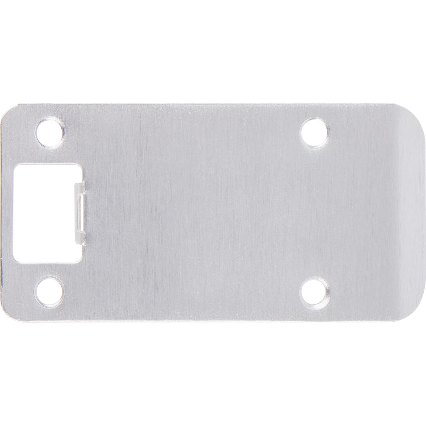 Stone Harbor Hardware Round Corner Extended Lip Strike Plate, 2-1/4" x 4", (4-1/2" Overall Length), Satin Chrome