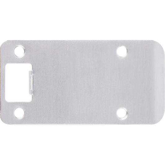 Stone Harbor Hardware Round Corner Extended Lip Strike Plate, 2-1/4" x 4", (4-1/2" Overall Length), Satin Chrome