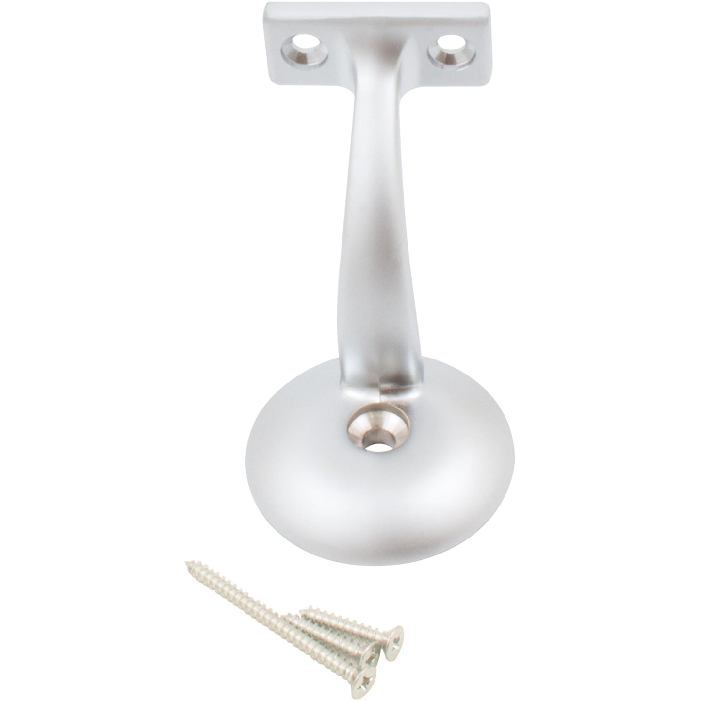 Stone Harbor Hardware Heavy-Duty Round Handrail Bracket, Satin Chrome