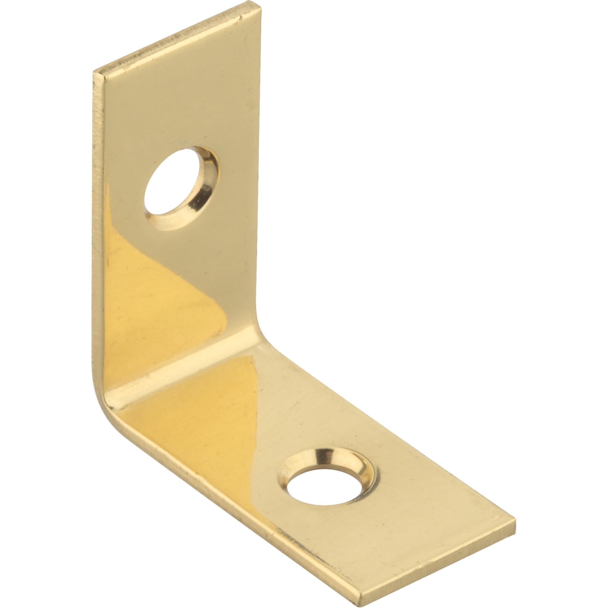 V1875 1" x 1/2" Corner Brace 4/pk - Polished Brass