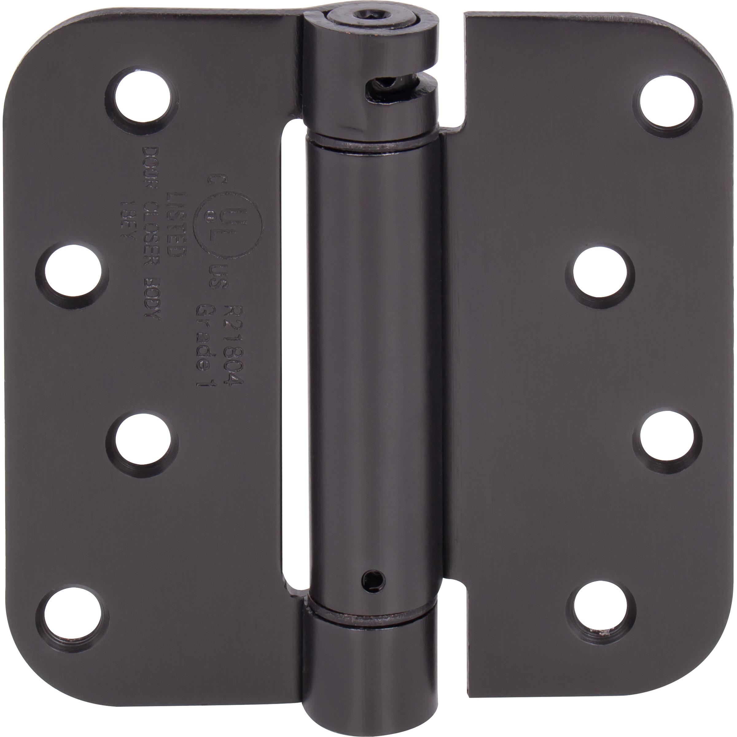 Stone Harbor Hardware Self-Closing Door Hinge, 4 Inches, 5/8" Radius Corner, Oil-Rubbed Bronze