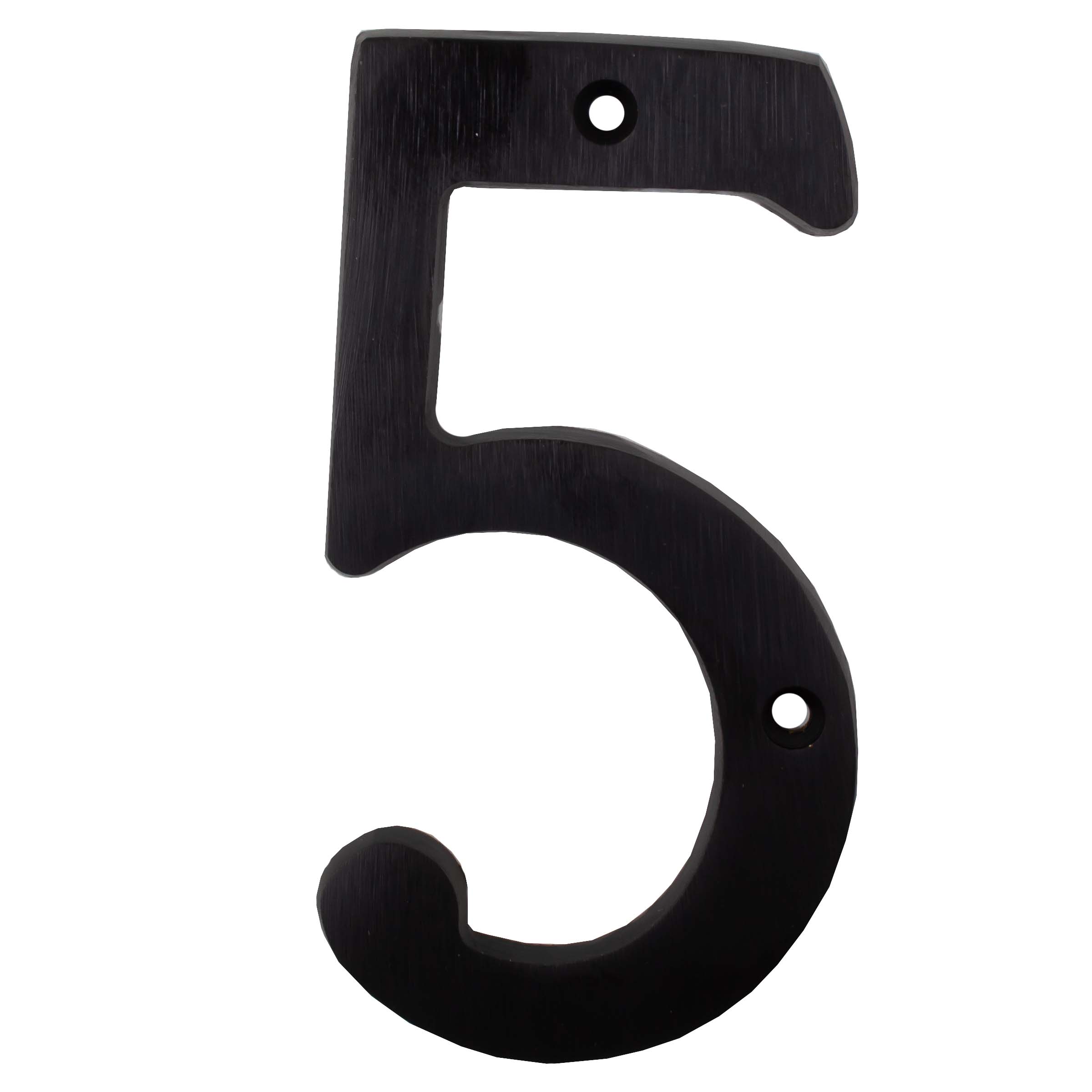 Stone Harbor Hardware Heavy-Duty House Numbers, #5, 4 Inches, Matte Black