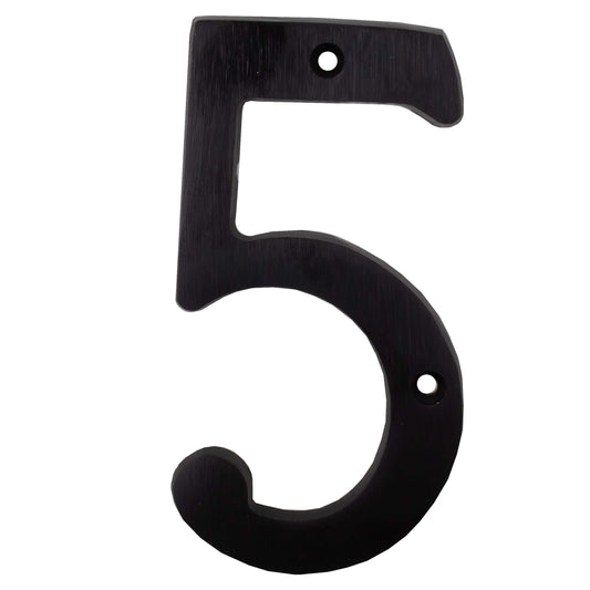 Stone Harbor Hardware Heavy-Duty House Numbers, #5, 4 Inches, Matte Black