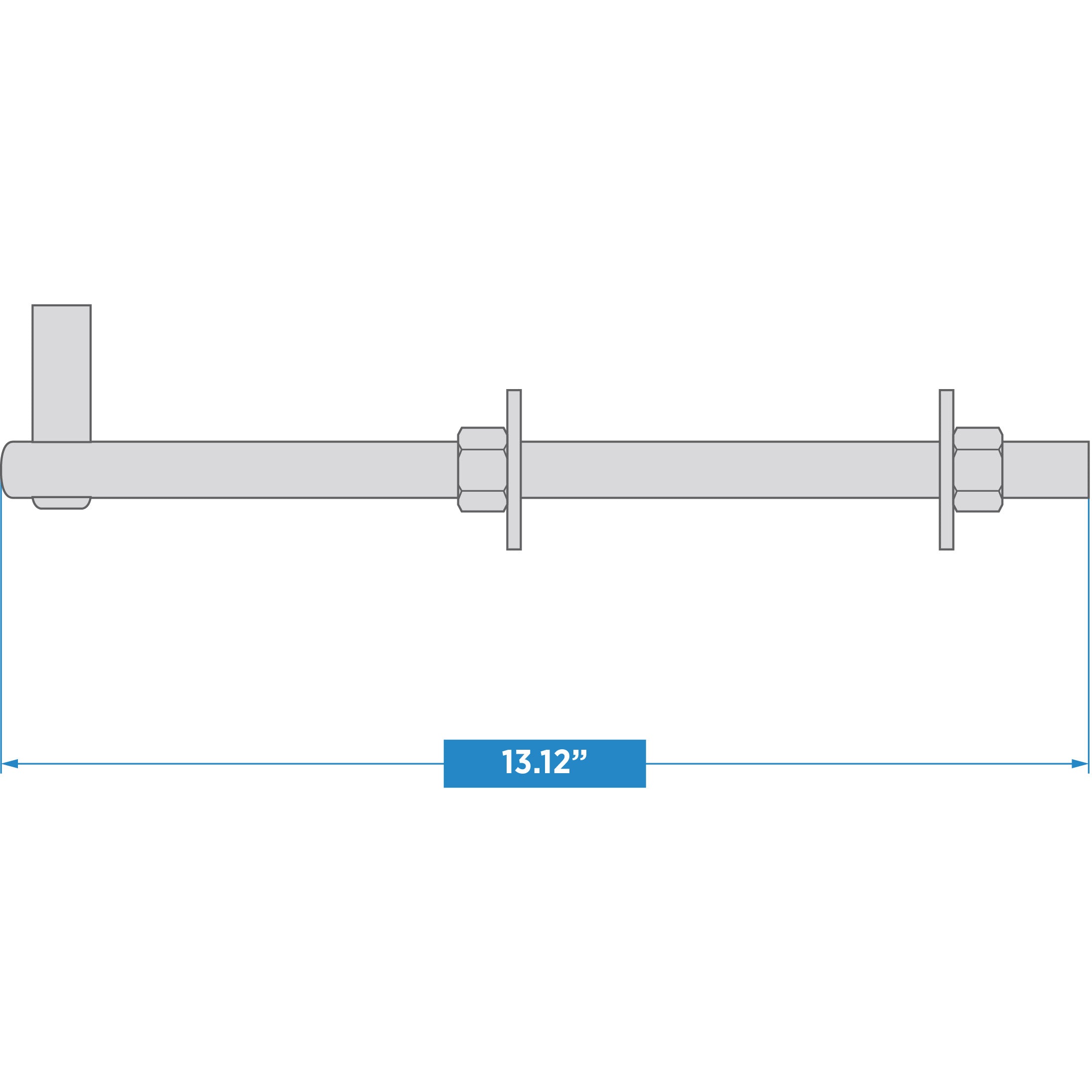 293BC 12" x 3/4" Bolt Hook - Zinc Plated