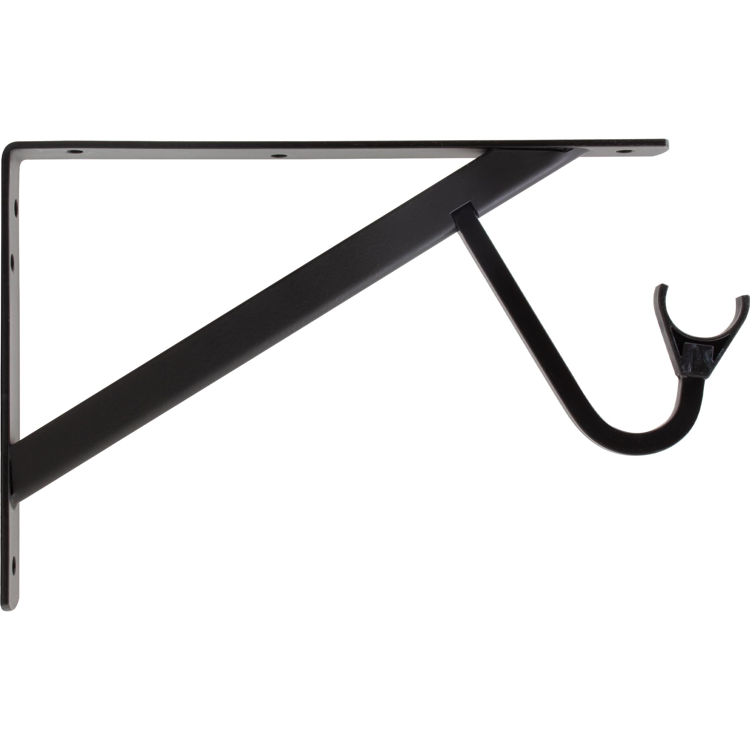 Stone Harbor Hardware Max-Duty Shelf and Pole Bracket, 3" Drop, Matte Black